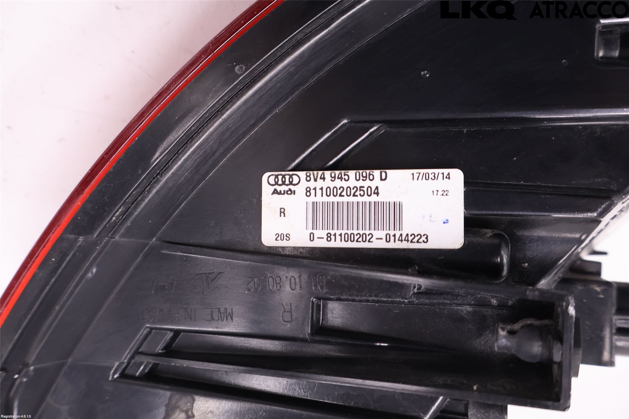 Audi A3/S3 8V 13-20 Baklykt Høyre