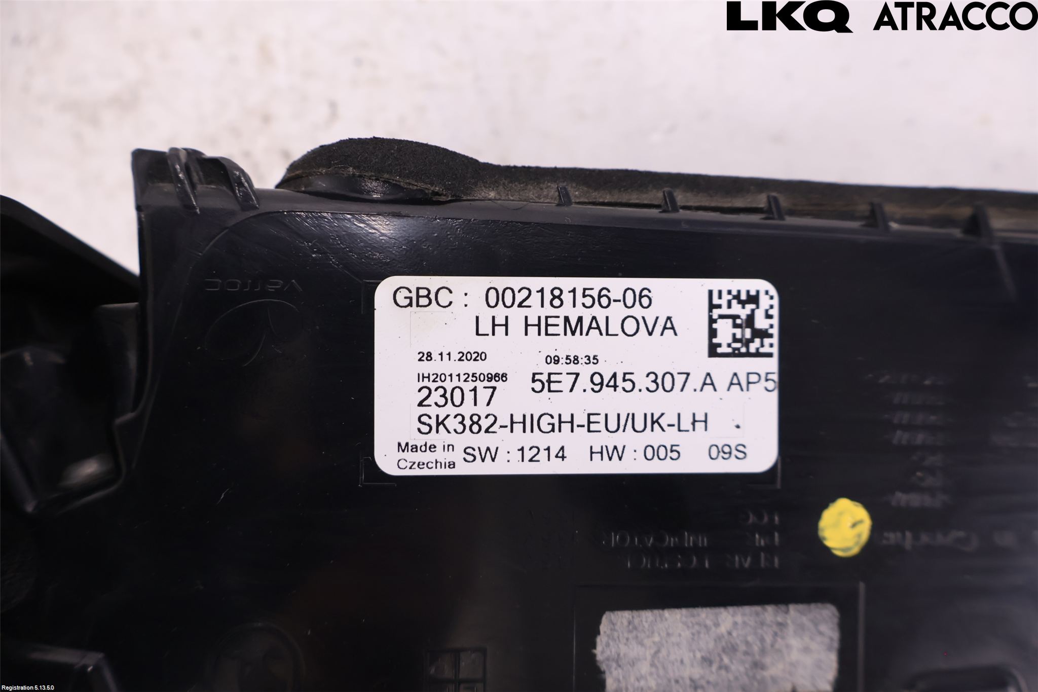 Skoda OCTAVIA (NX) 20- Baklykt Venstre  På Luke(Indre