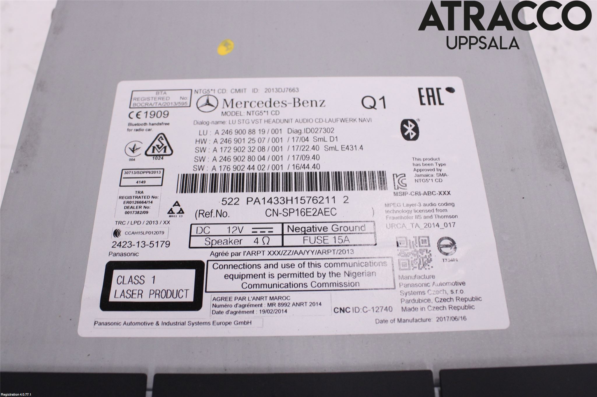 Mercedes-Benz MB B-KLASS (W246/W242) 12-19 Stereo Radio Med Cd