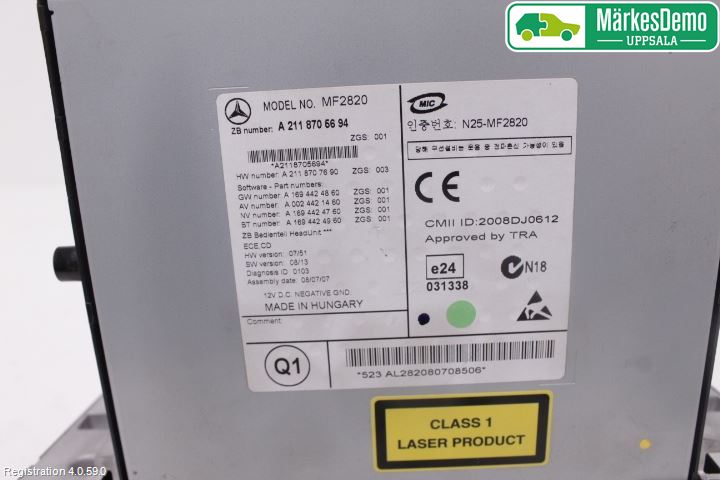 Mercedes-Benz MB E-KLASS (W211) 02-09 Stereo Radio Med Cd