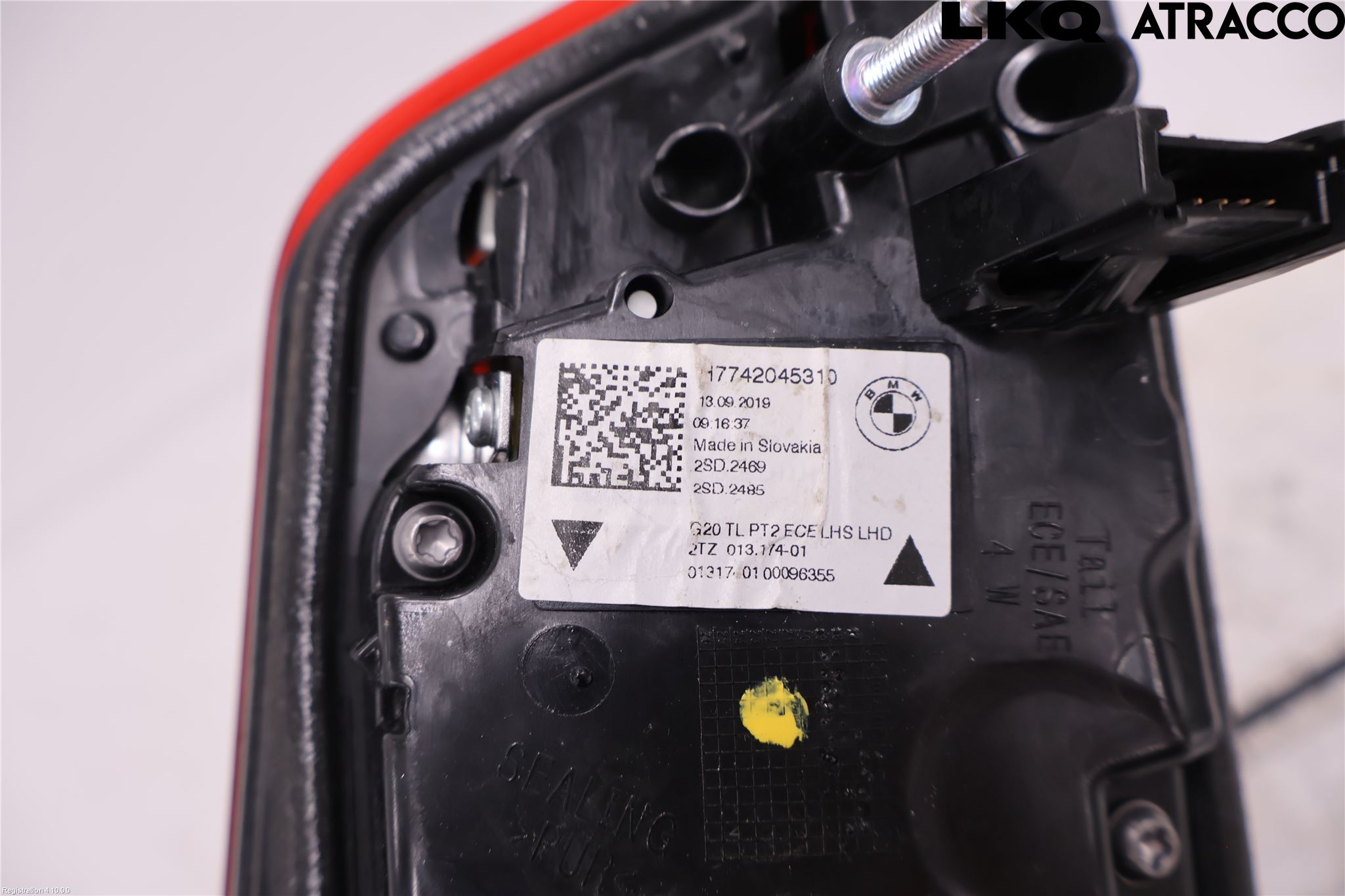 BMW 3 G20/G21/G80/G81 19- Baklykt Venstre  På Luke(Indre