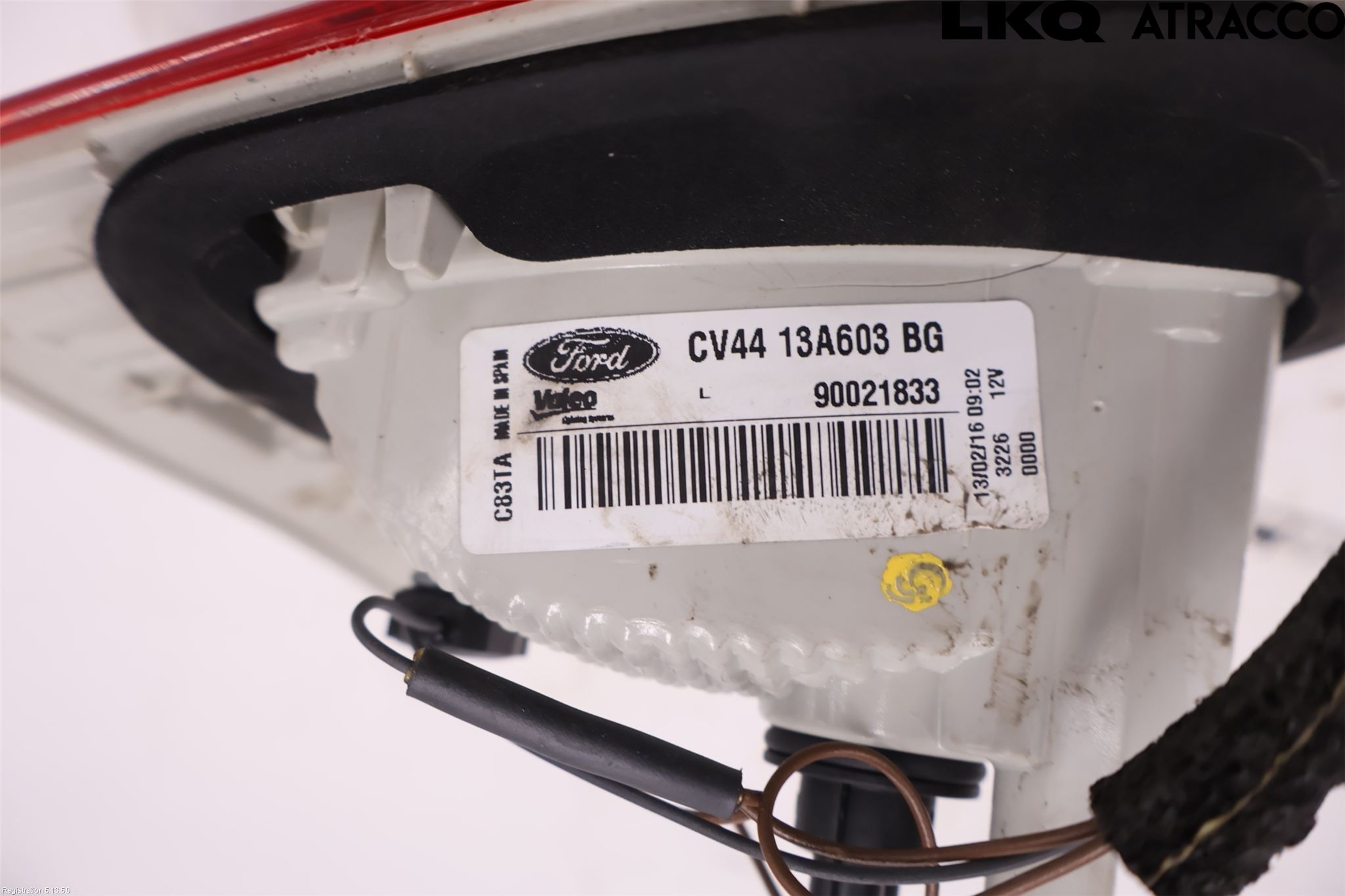Ford KUGA 13-16 Baklykt Venstre  På Luke(Indre