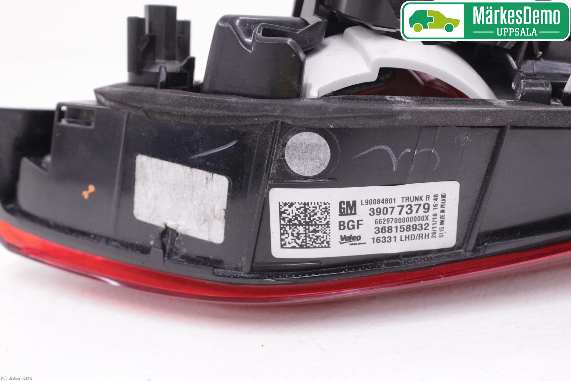 Opel ASTRA K 16-22 Baklykt Høyre  På Luke(Indre)