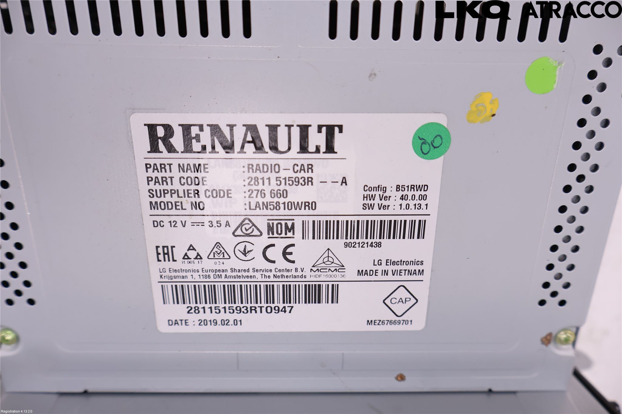 Renault CLIO IV 16-19 Stereo Radio Med Cd