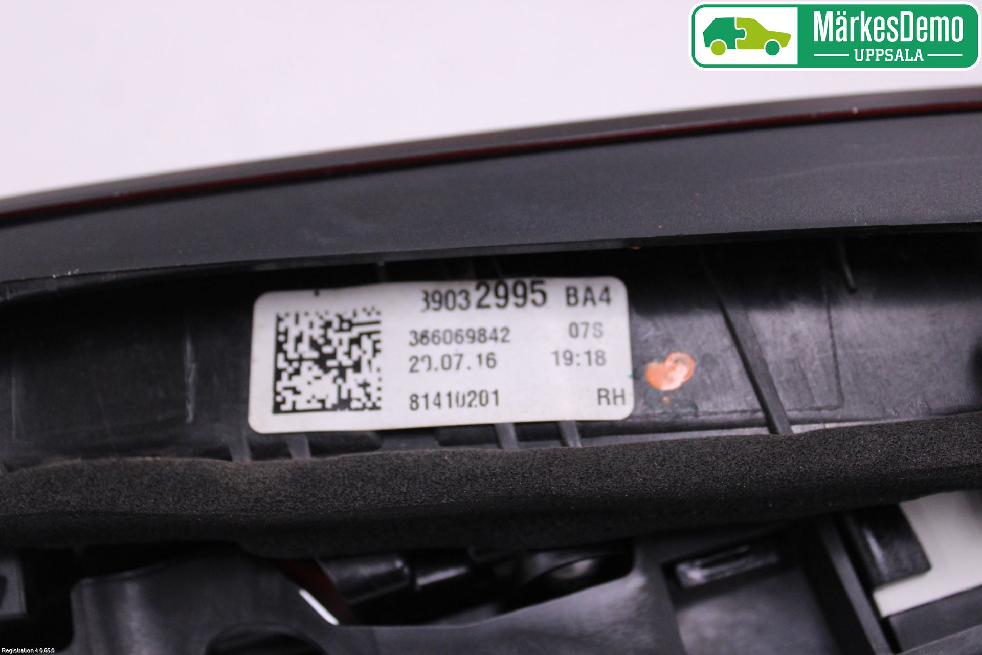 Opel ASTRA K 16-22 Baklykt Høyre  På Luke(Indre)