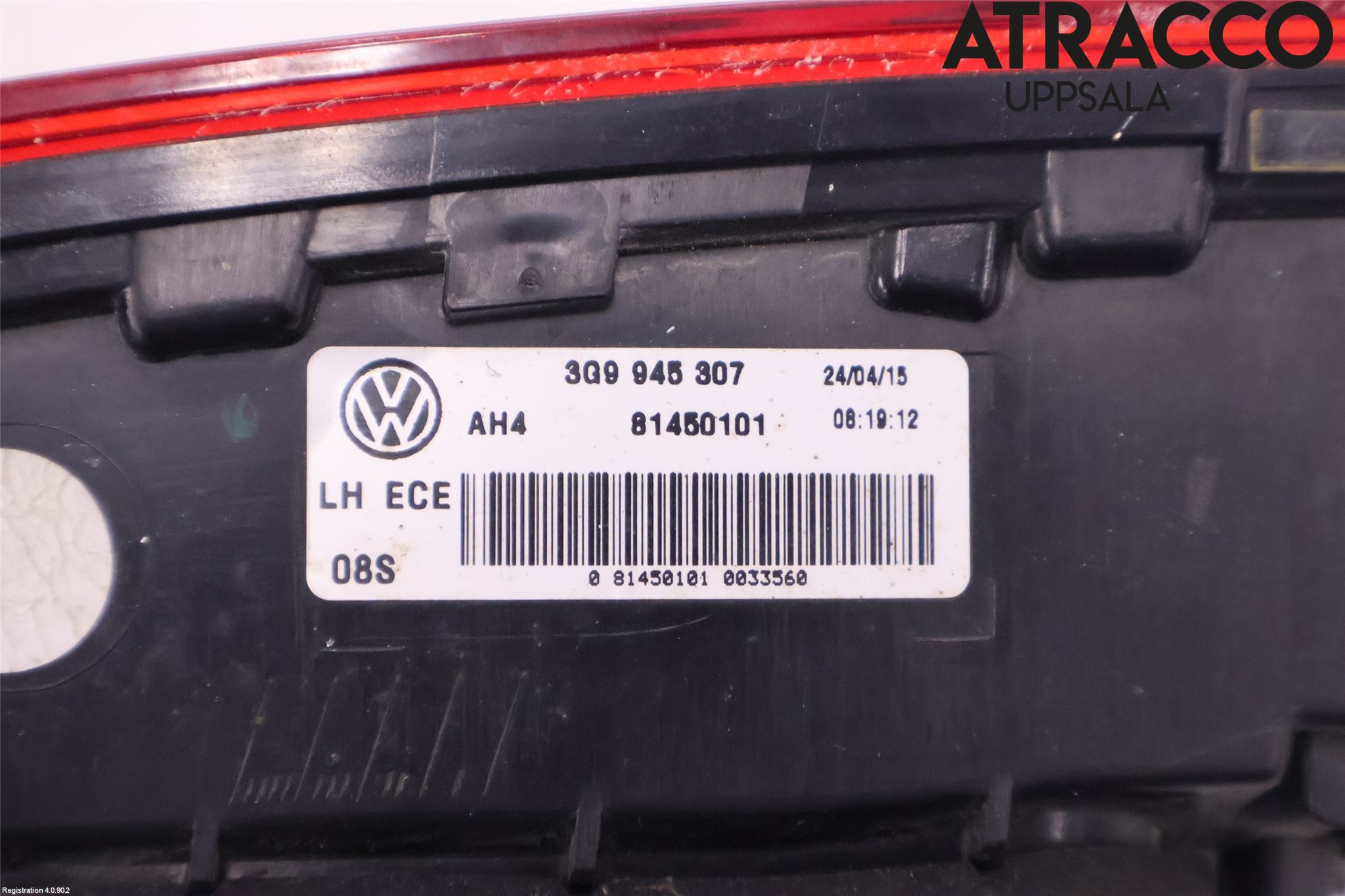 Volkswagen VW PASSAT 15-19 Baklykt Venstre  På Luke(Indre
