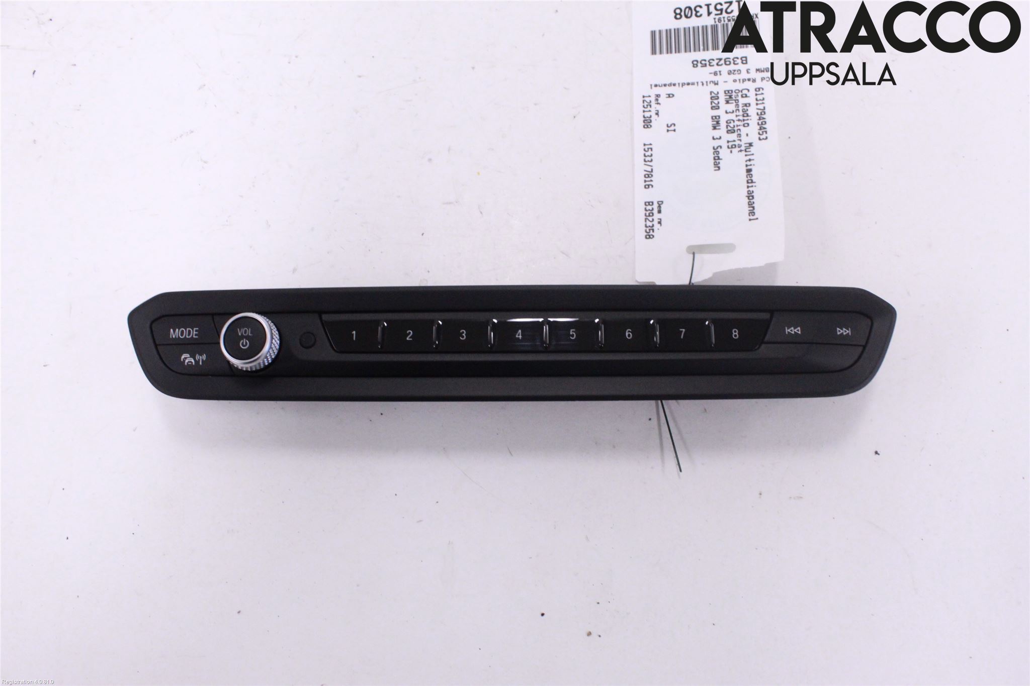 BMW 3 G20/G21/G80/G81 19- Stereo Radio Med Cd