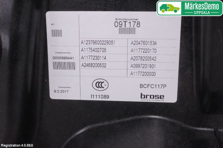 Mercedes-Benz MB CLA-KLASS (C117/X117) 13-19 Vindusheis El Komp