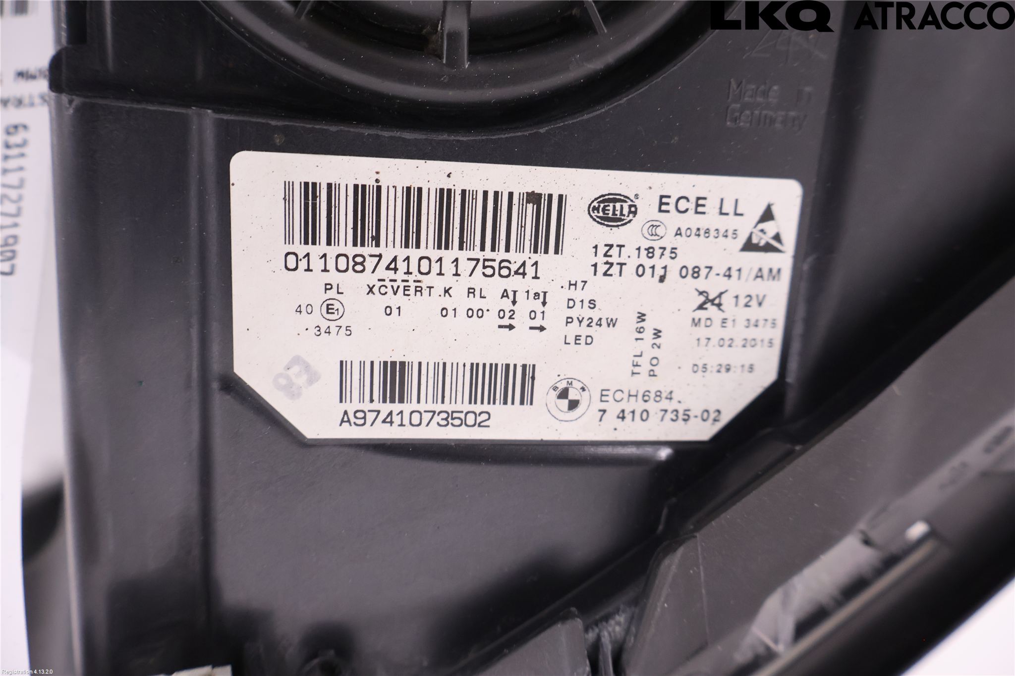 BMW 5 F10/F11/F18 09-17 Frontlykt Venstre