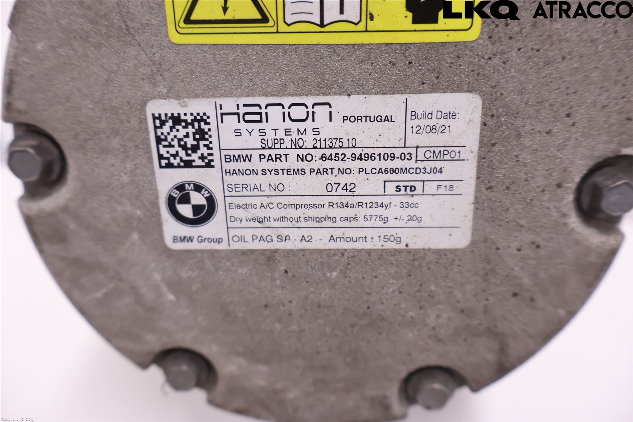 BMW 5 G30/G31/F90 17-23 Varme Ac Kompressor