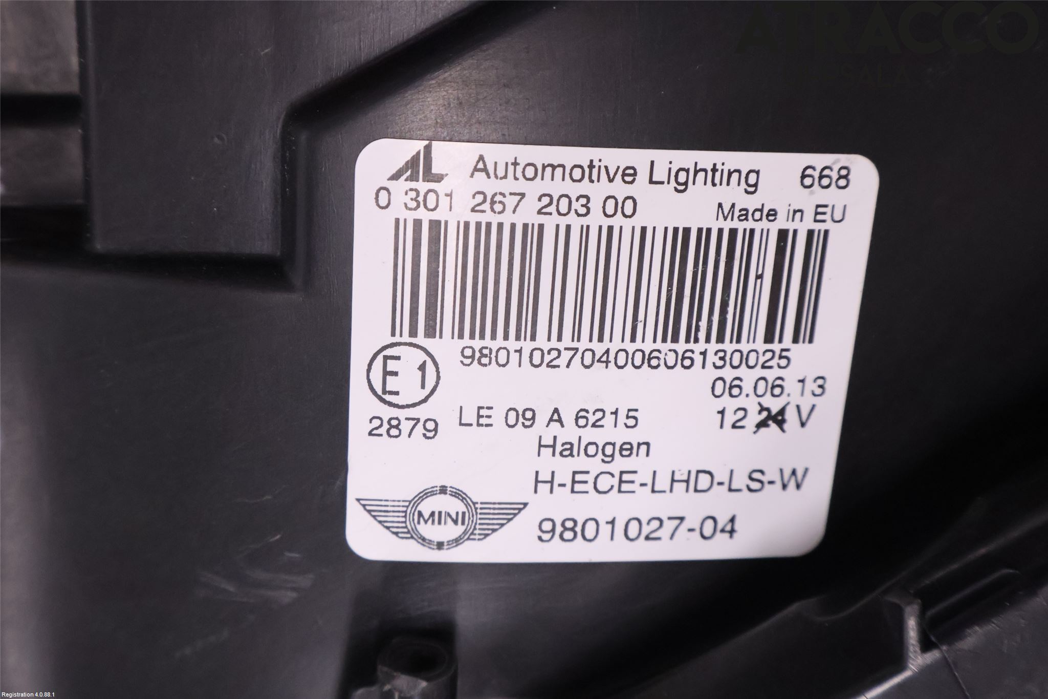 Mini PACEMAN R61 12-17 Frontlykt Venstre