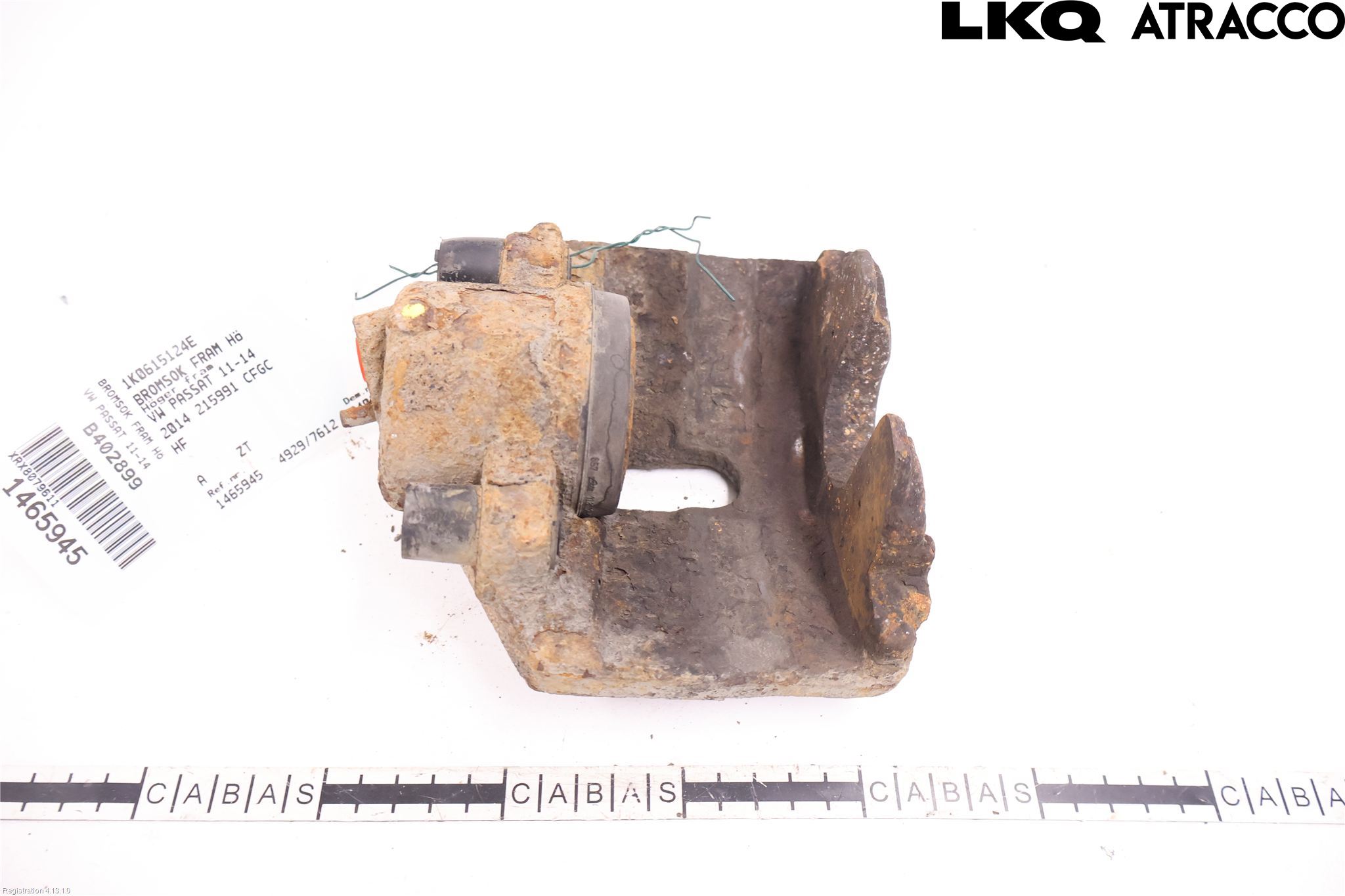 Volkswagen VW PASSAT 11-14 Bremsecaliper Foran Høyre