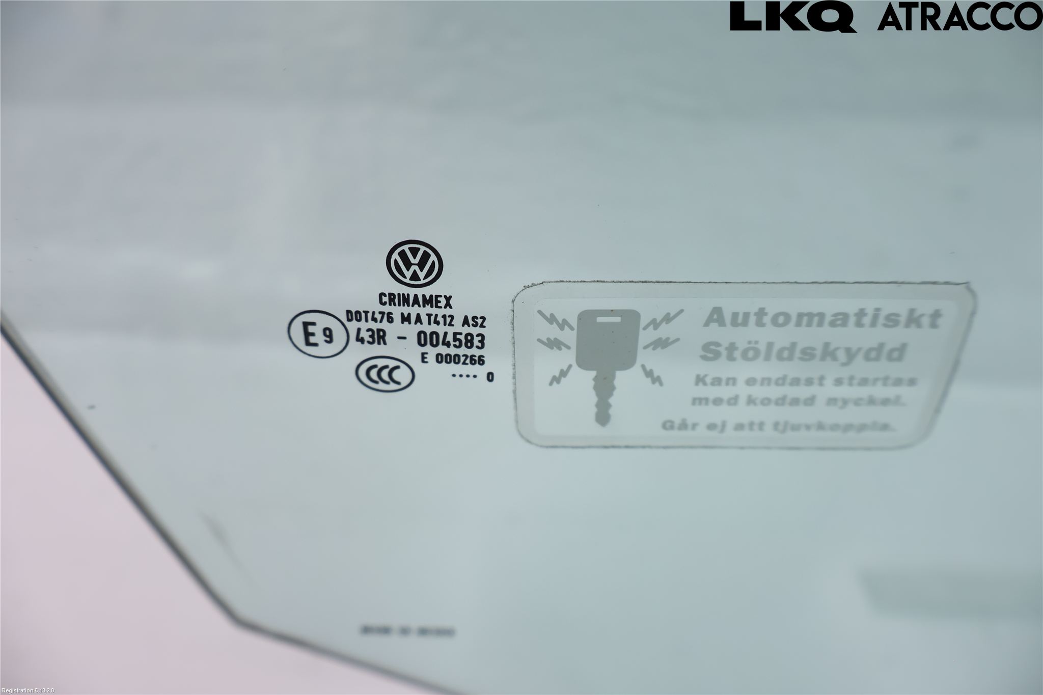 Volkswagen VW GOLF VI 09-13 Dørrute Foran Høyre 4 Dørs