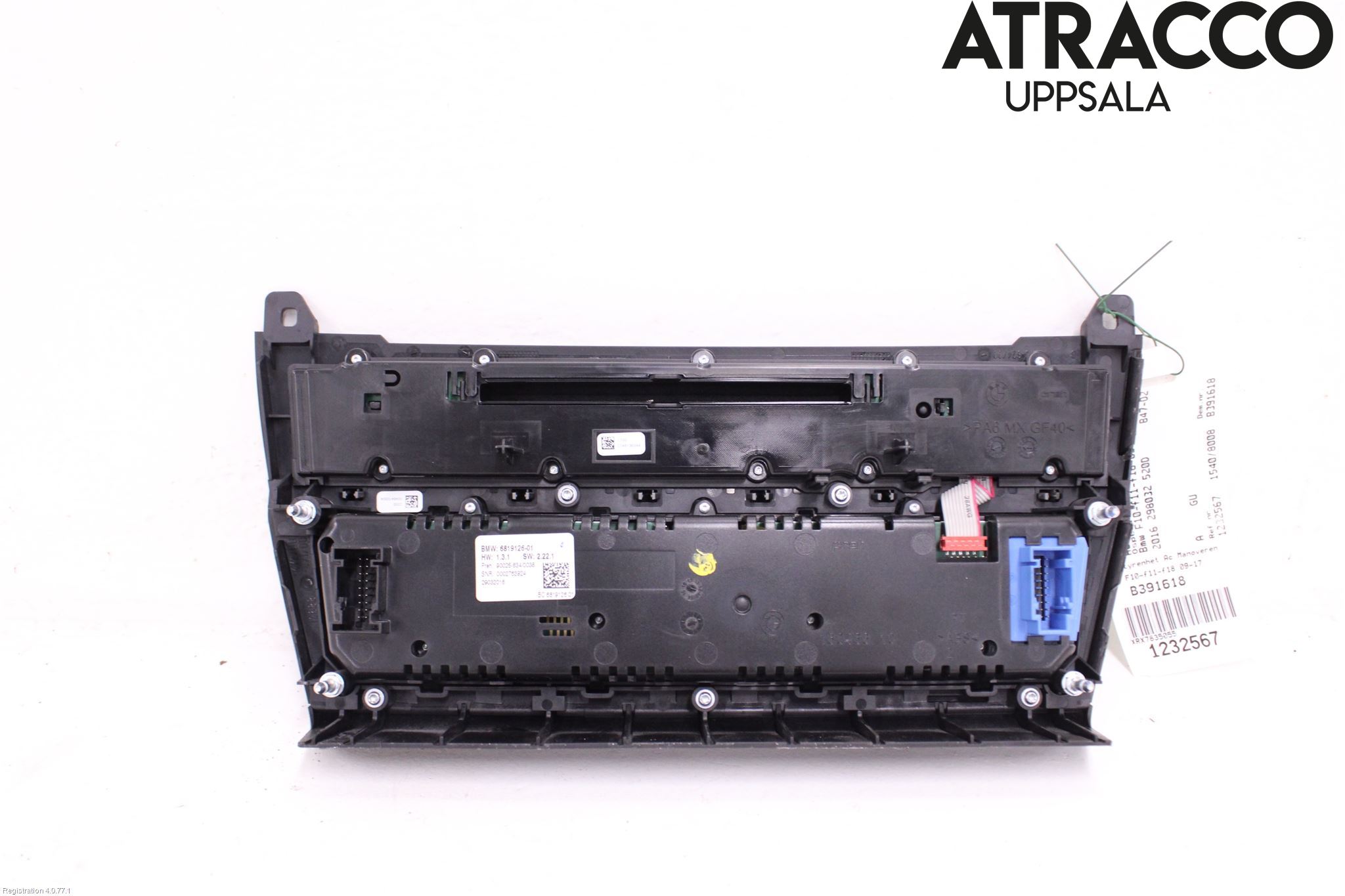 BMW 5 F10/F11/F18 09-17 Varme Ac Betjening-Display