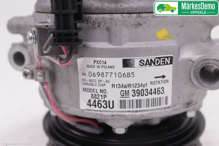 Opel ASTRA K 16-22 Varme Ac Kompressor