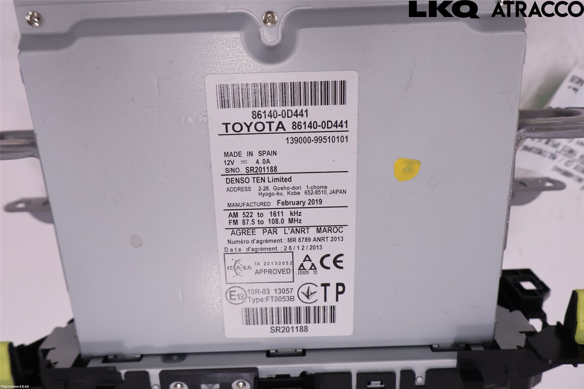 Toyota YARIS XP130 15-20 Stereo Radio Med Cd