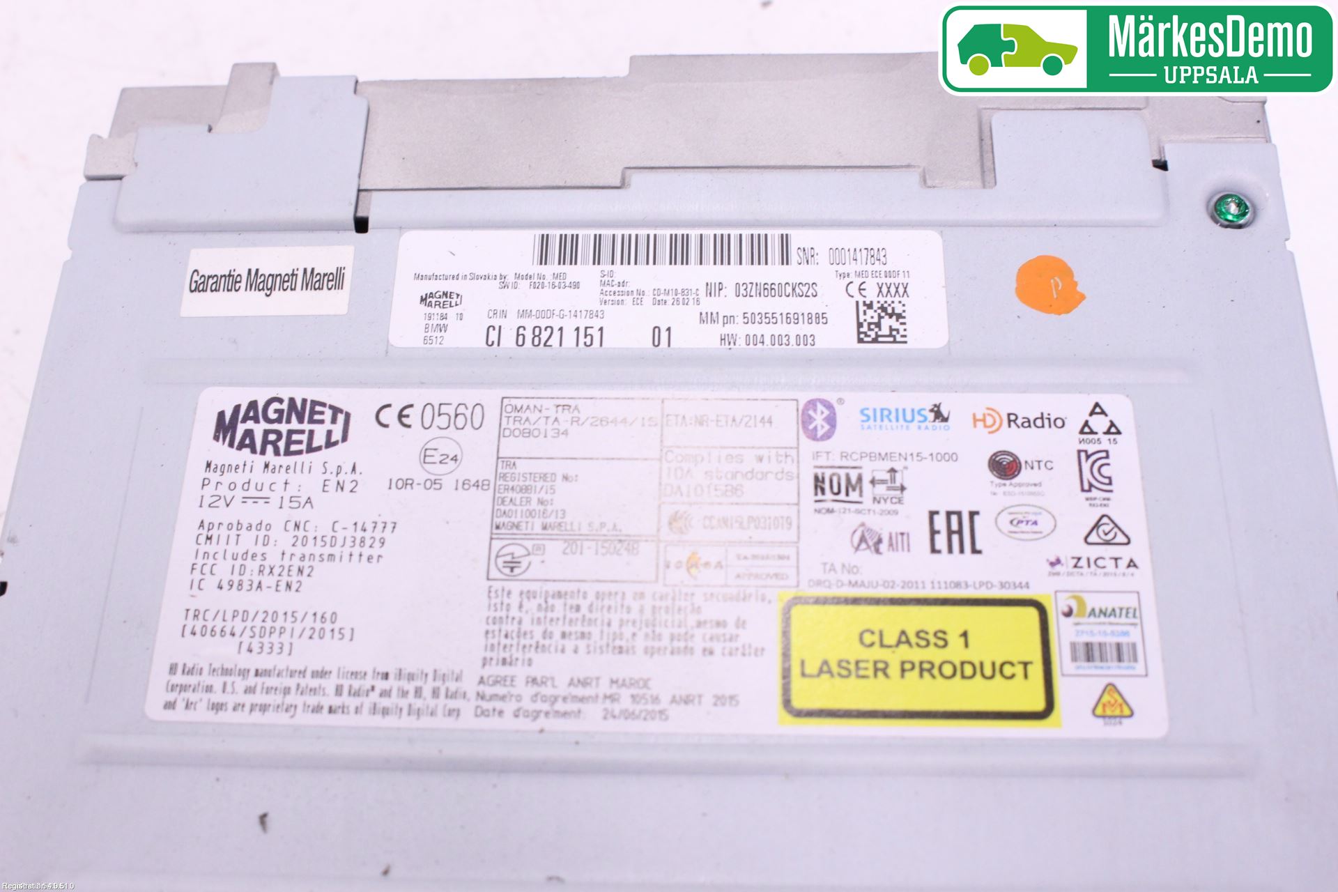 BMW 3 F30/F31/F80 12-19 Stereo Radio Med Cd