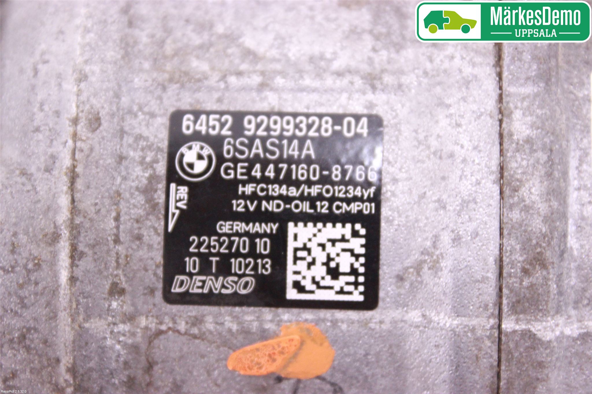BMW 3 F30/F31/F80 12-19 Varme Ac Kompressor