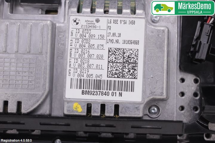 BMW 5 F10/F11/F18 09-17 Instr Skjerm Dvd-Gps-Ac-Tlf