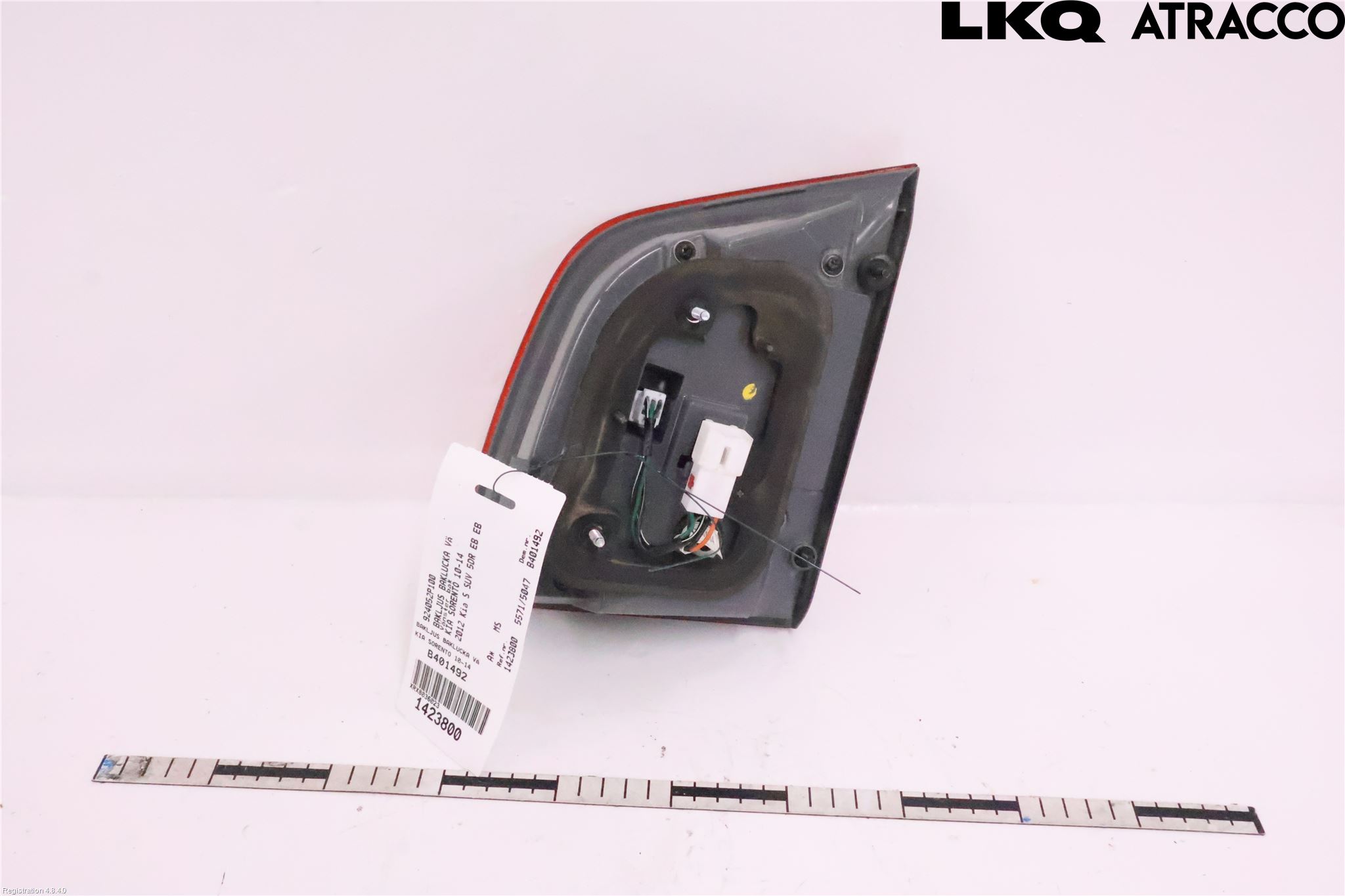 Kia SORENTO 10-14 Baklykt Venstre  På Luke(Indre