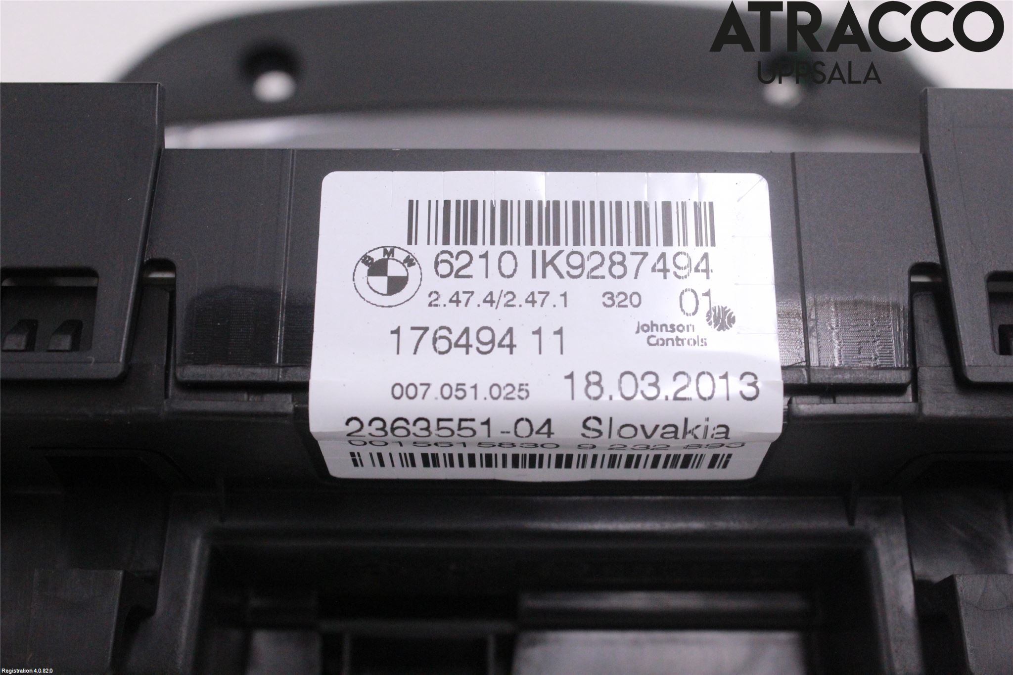 BMW 3 F30/F31/F80 12-19 Instr Speedometer