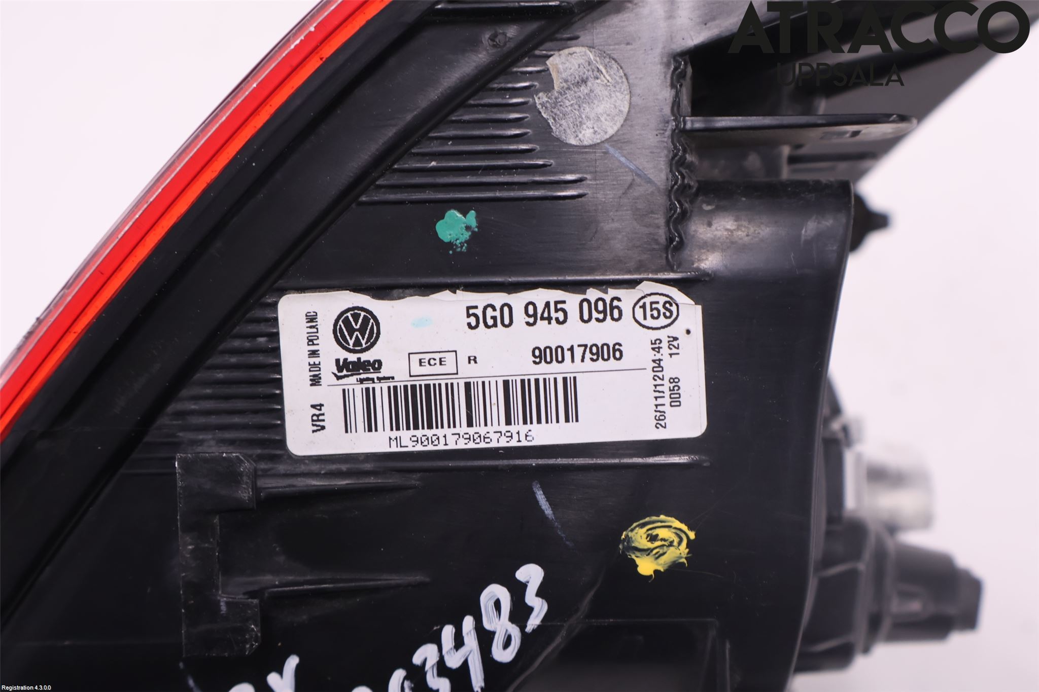 Volkswagen VW GOLF / E-GOLF VII 13-20 Baklykt Høyre