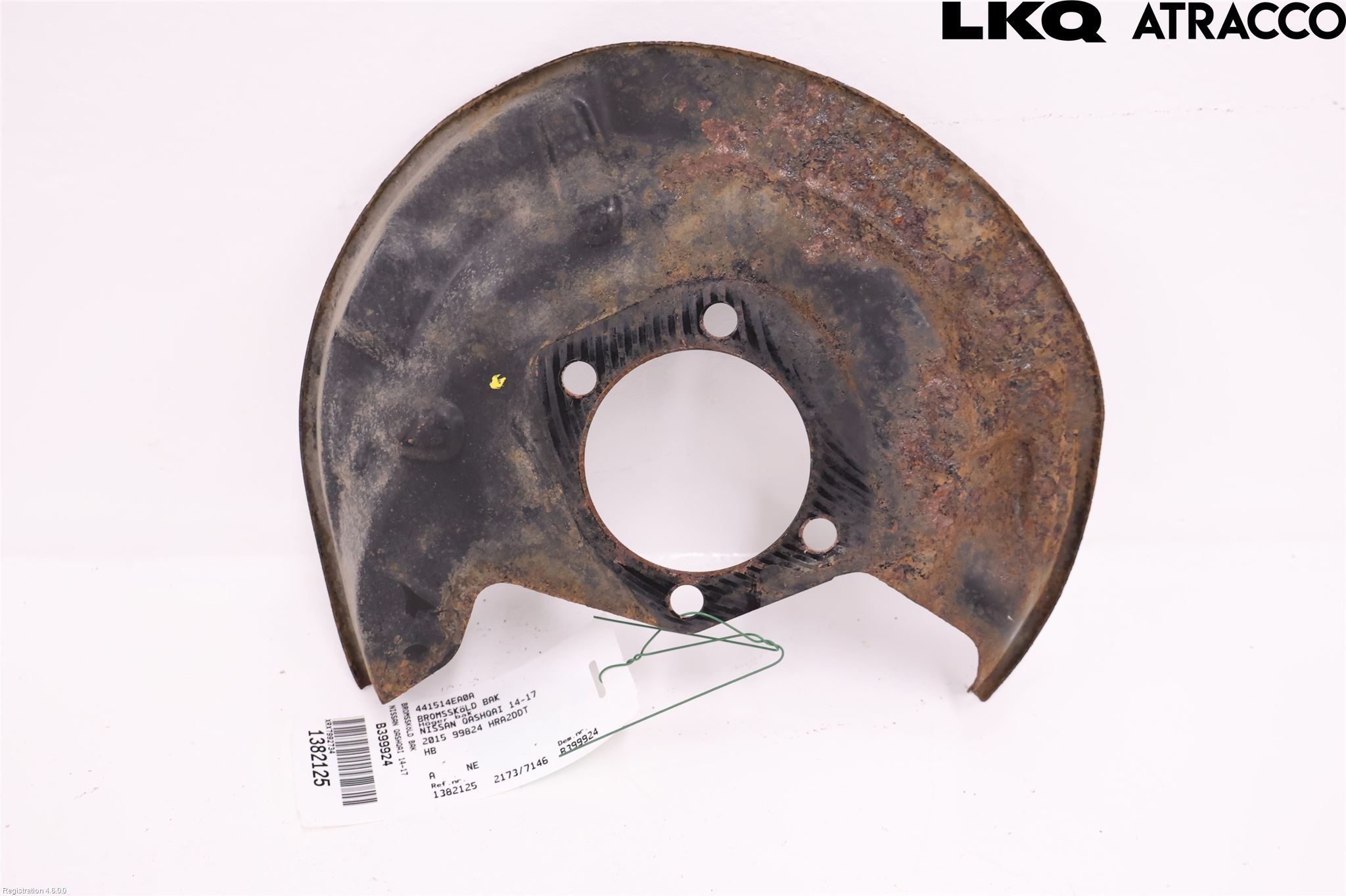 Nissan QASHQAI 14-17 Bremseskjold Bak