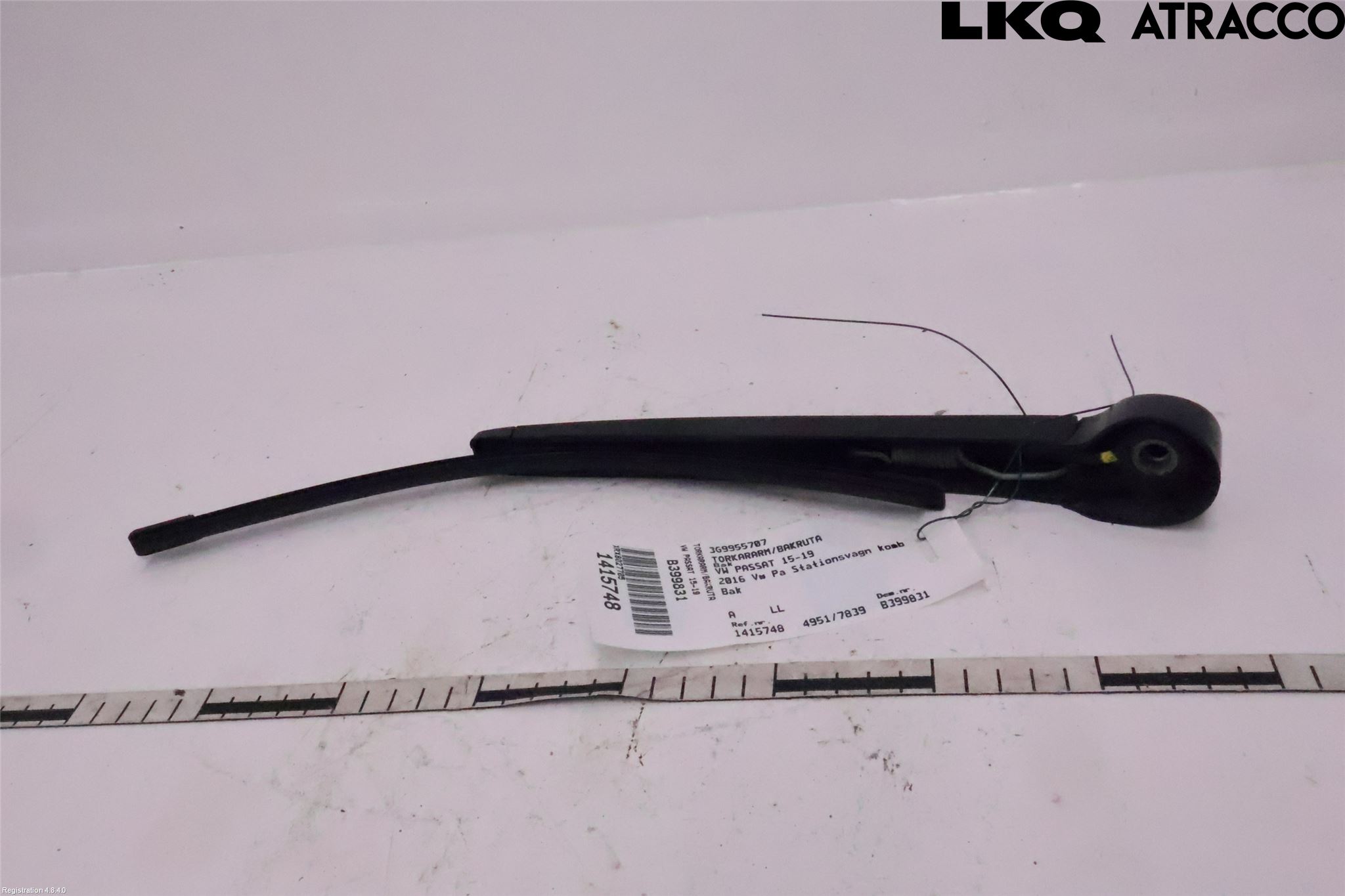 Volkswagen VW PASSAT 15-19 Viskerarm Bakrute