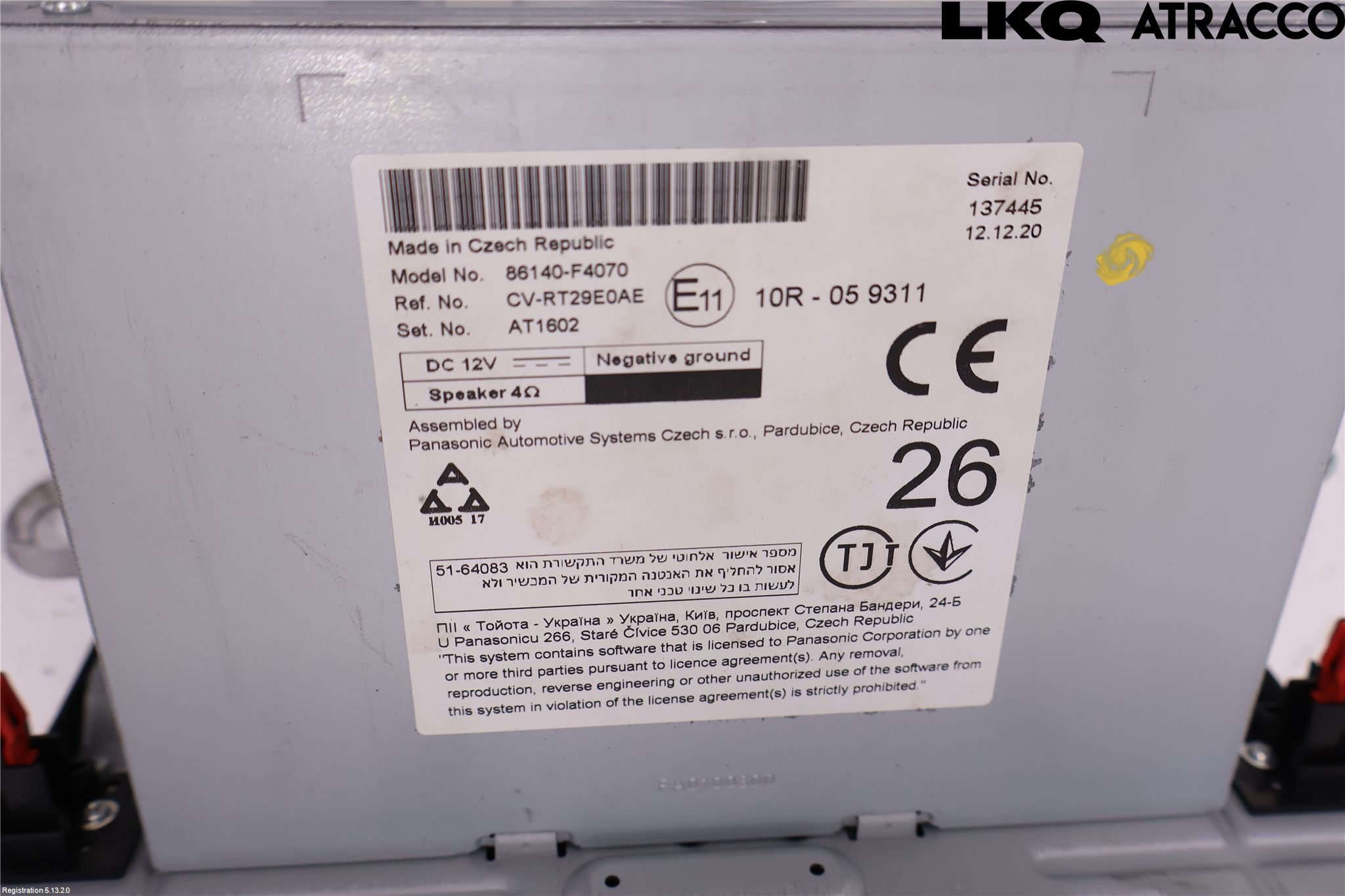 Toyota C-HR 16-23 Stereo Radio Med Cd