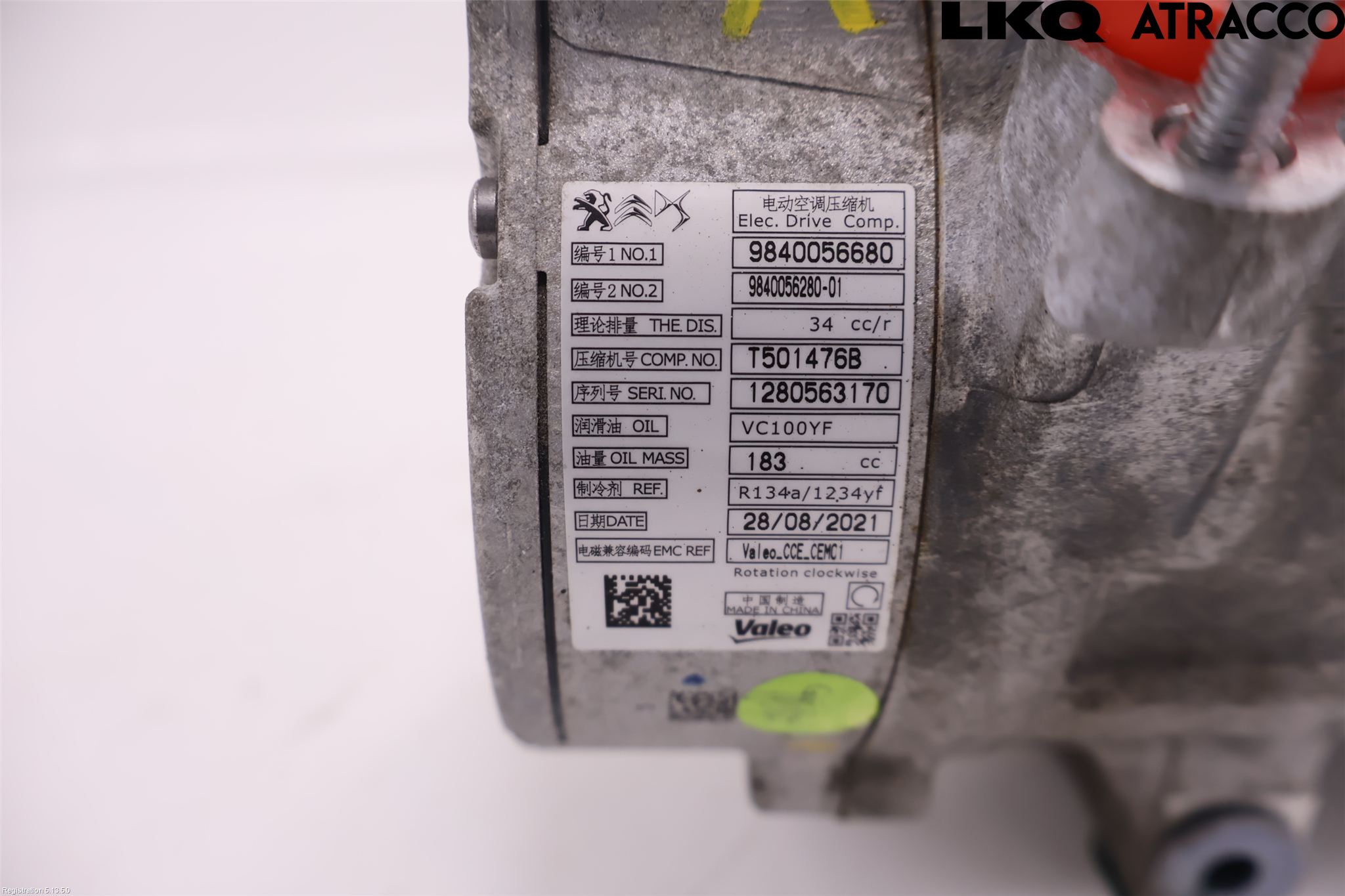 Opel CORSA F, CORSA-E 20- Varme Ac Kompressor