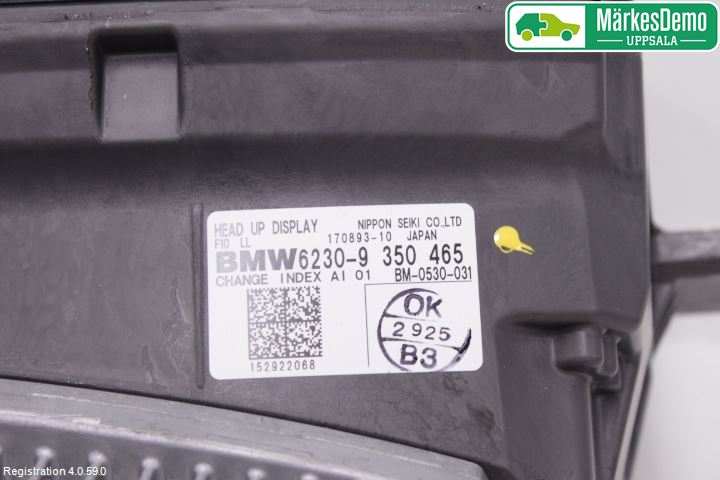 BMW 5 F10/F11/F18 09-17 Instr Skjerm Dvd-Gps-Ac-Tlf