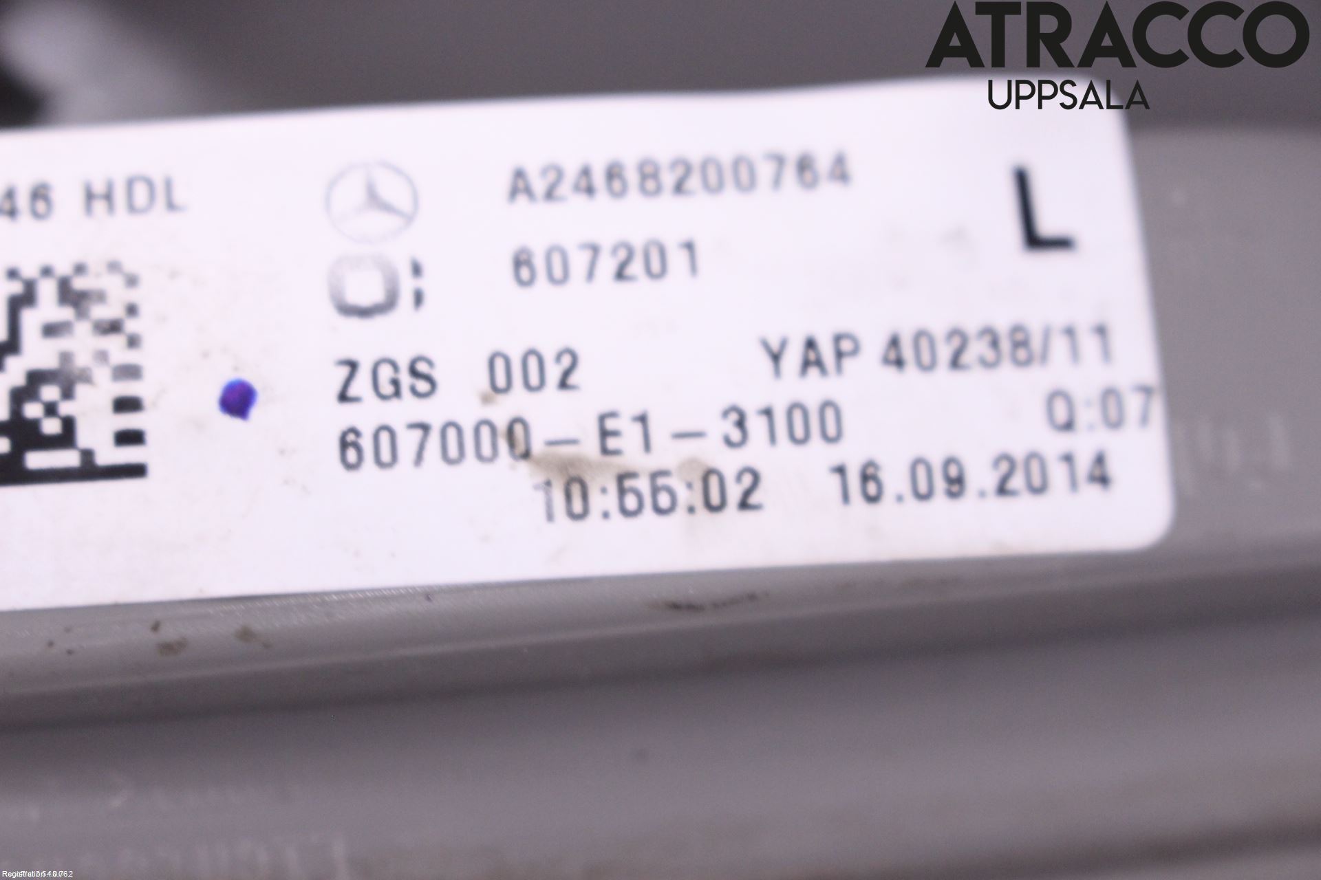 Mercedes-Benz MB B-KLASS (W246/W242) 12-19 Baklykt Venstre  På Luke(Indre