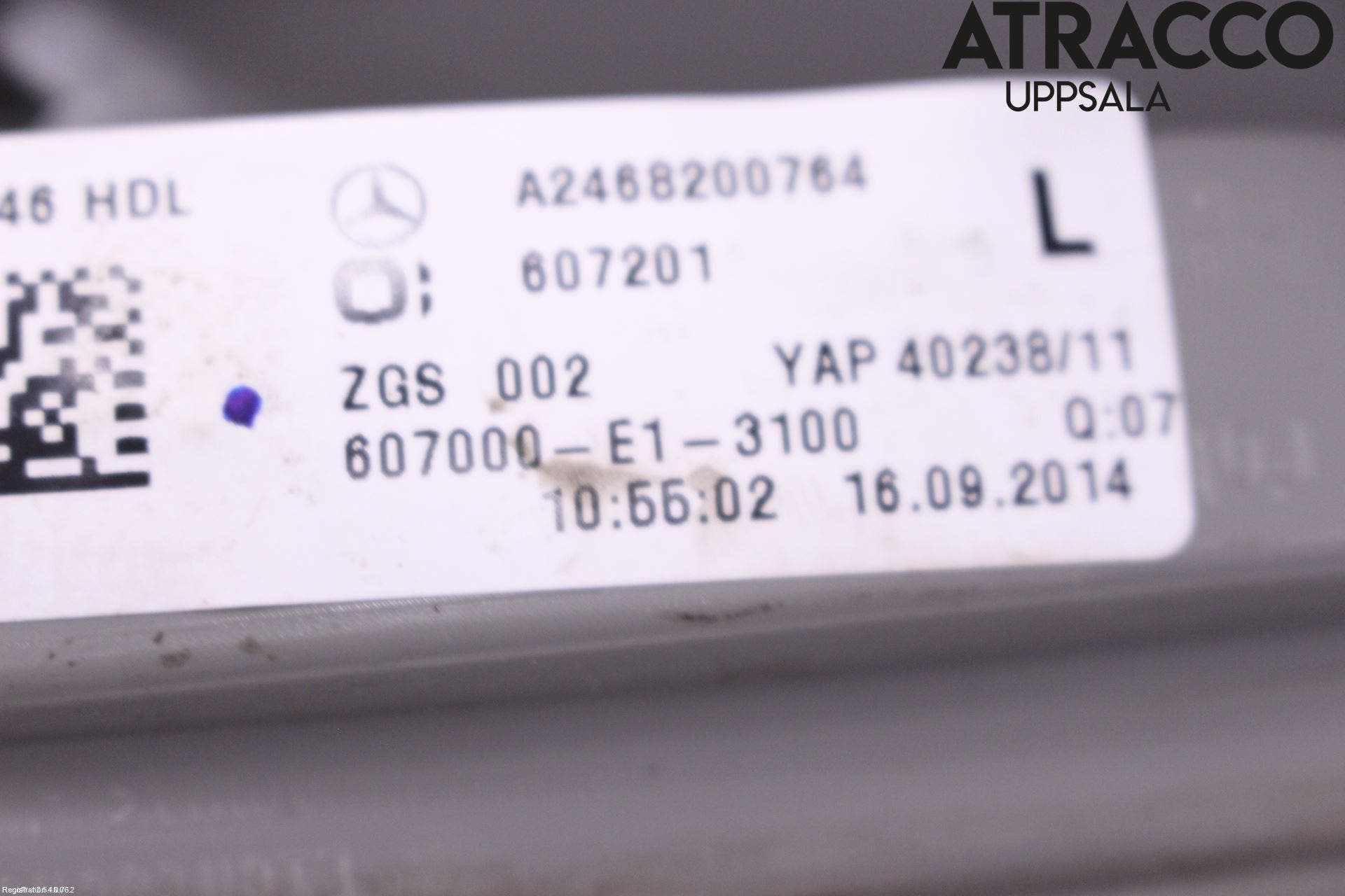 Mercedes-Benz MB B-KLASS (W246/W242) 12-19 Baklykt Venstre På Luke(Indre