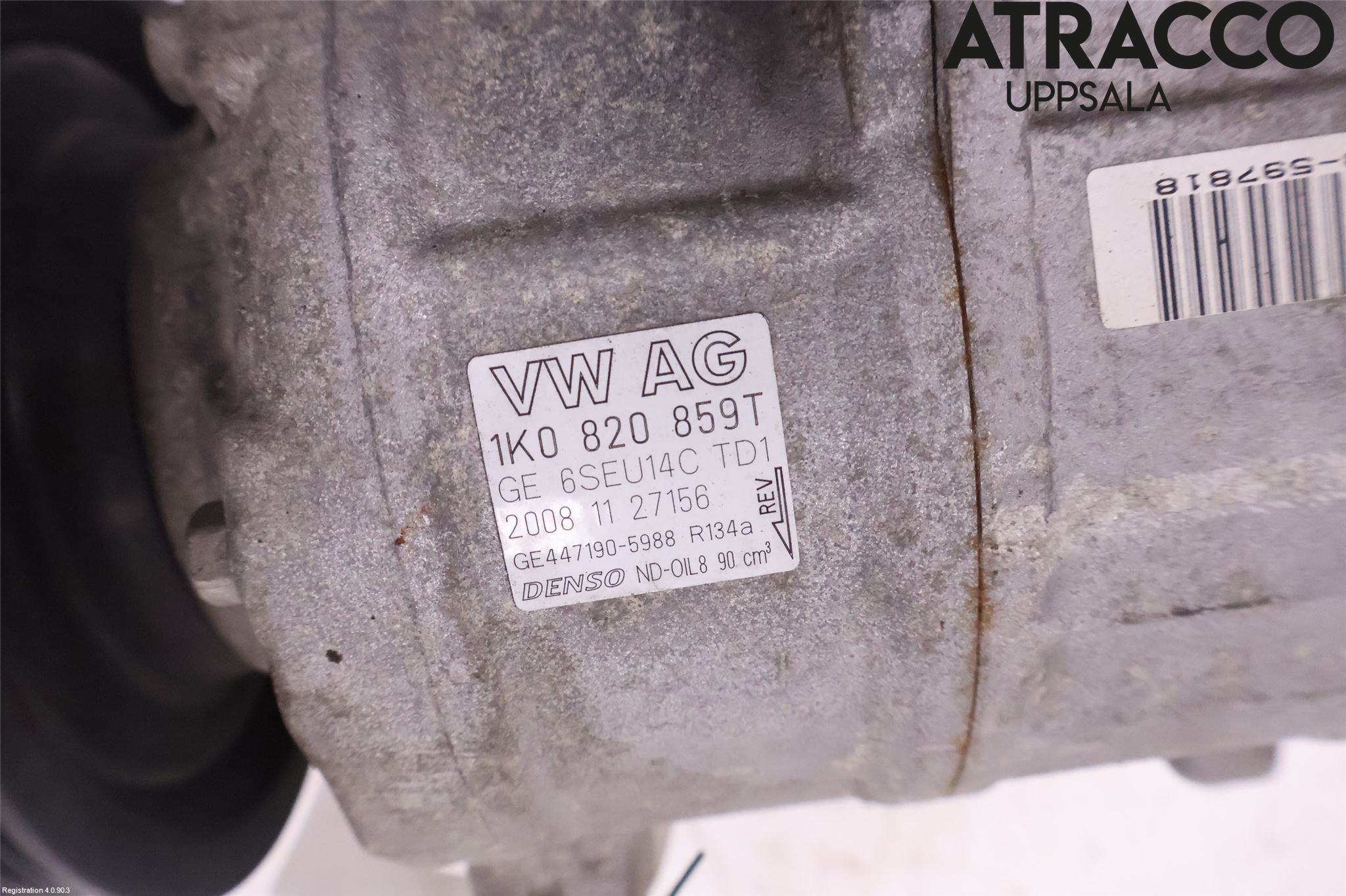 Volkswagen VW GOLF VI 09-13 Varme Ac Kompressor
