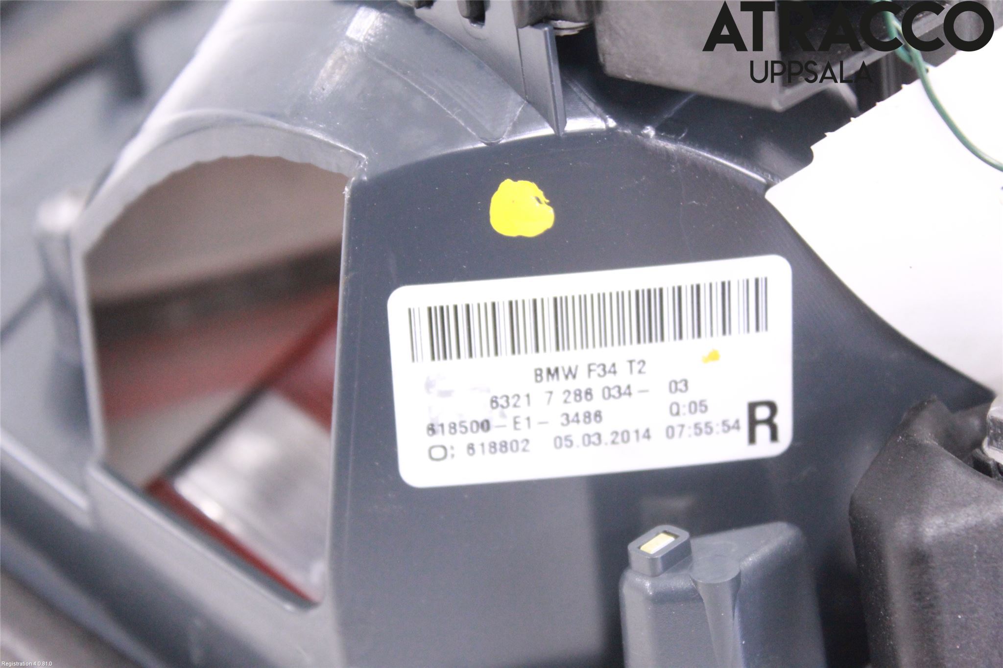 BMW 3 GT F34 13-19 Baklykt Høyre  På Luke(Indre)