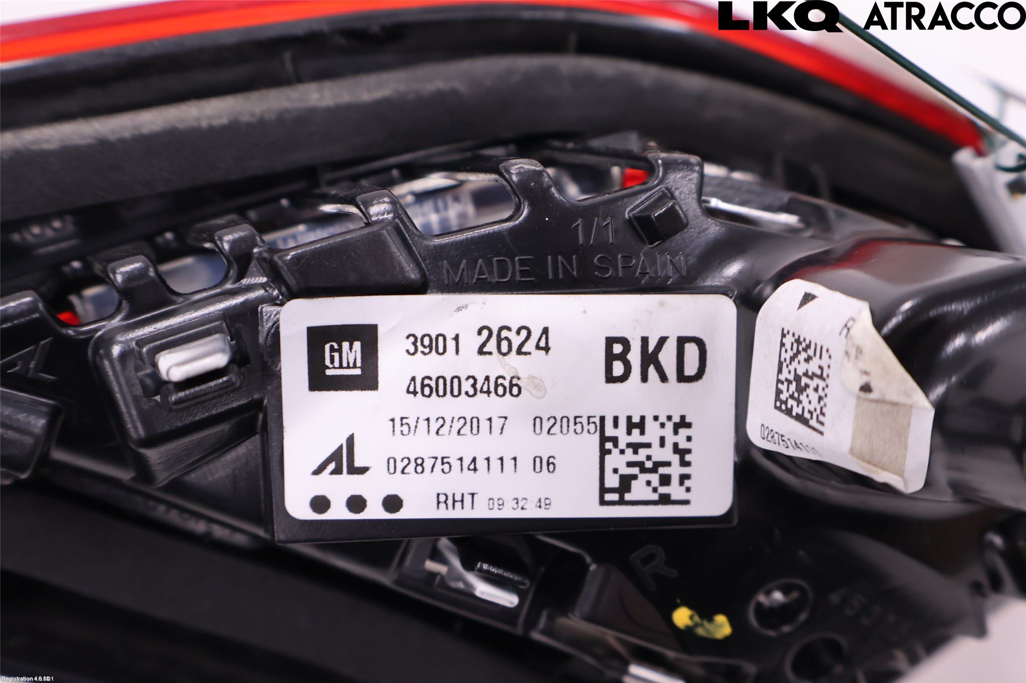 Opel CORSA E 15-19 Baklykt Høyre  På Luke(Indre)