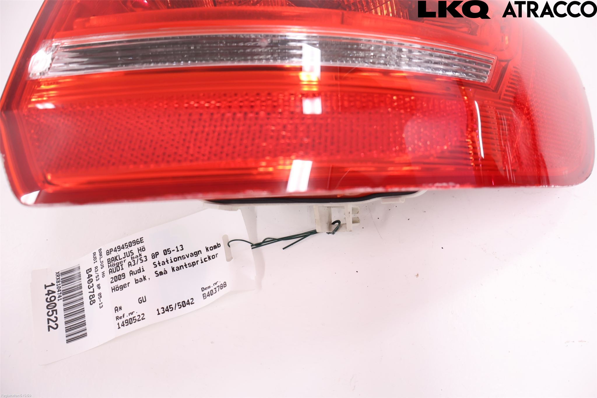 Audi A3/S3 05-13 Baklykt Høyre