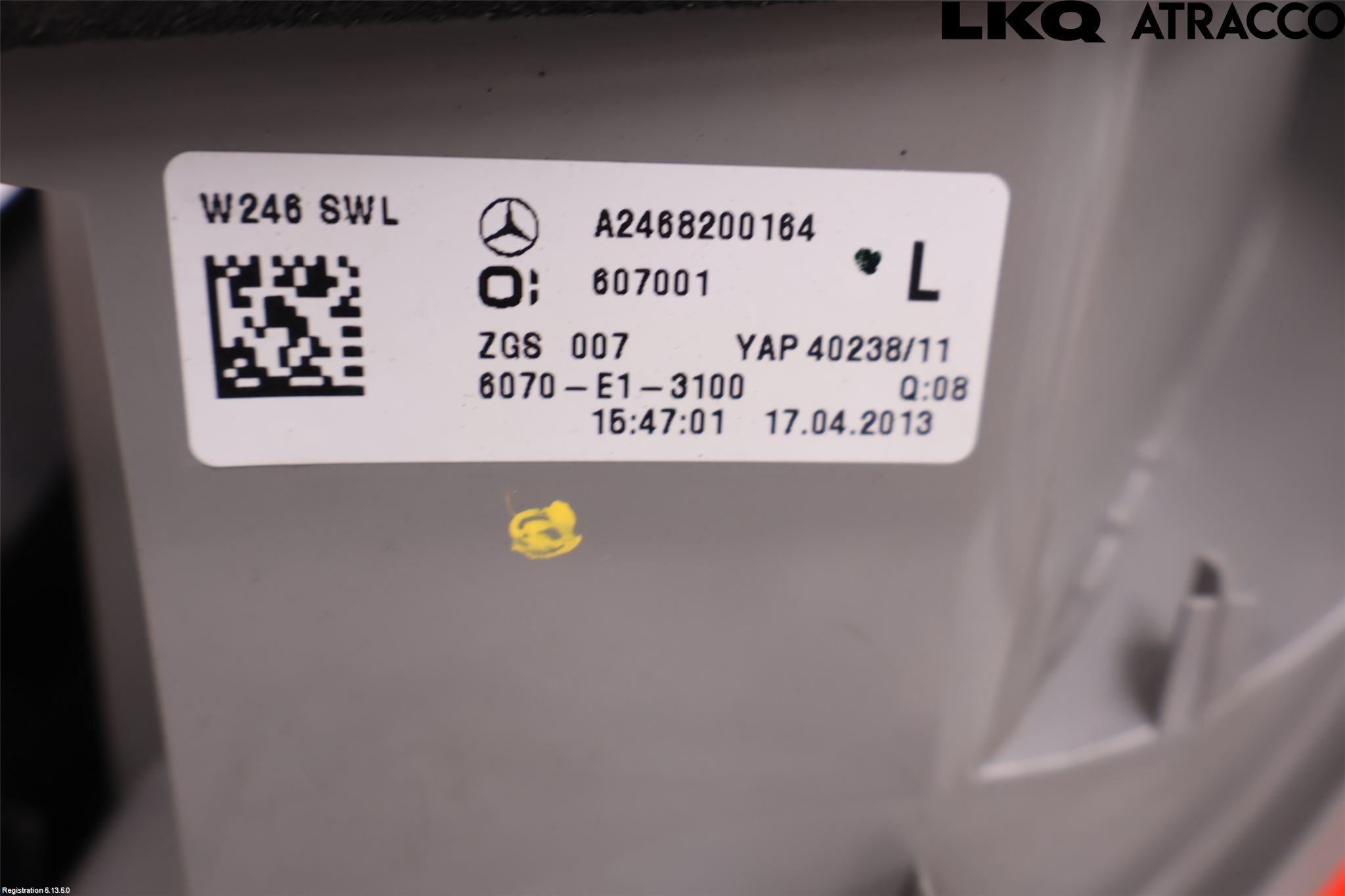Mercedes-Benz MB B-KLASS (W246/W242) 12-19 Baklykt Venstre