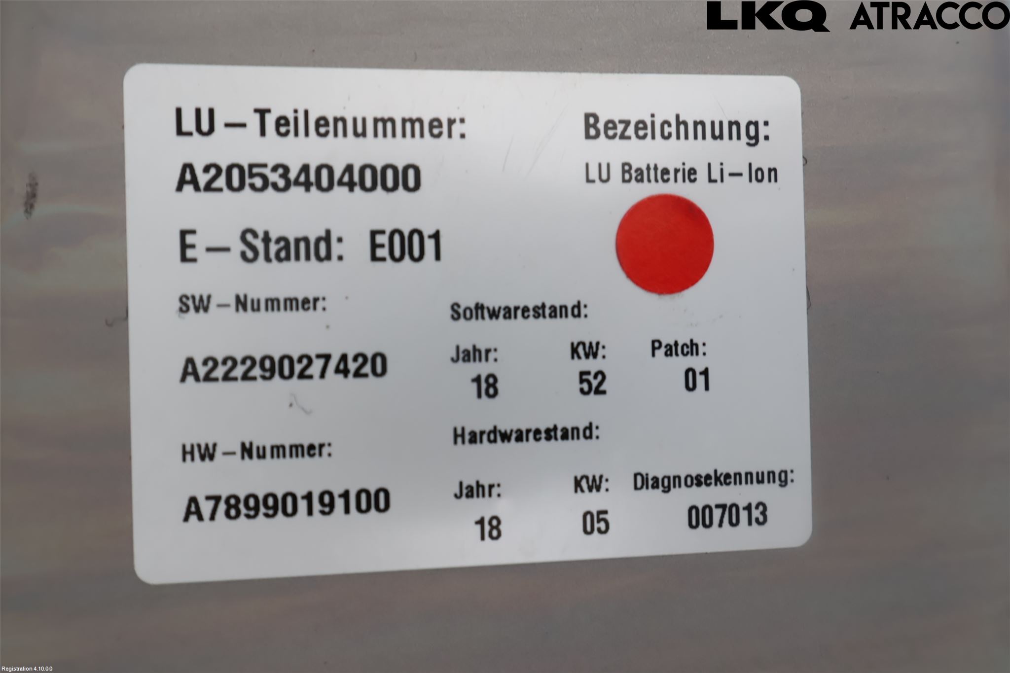 Mercedes-Benz MB C-KLASS (W205) 14-21 Hybrid Batteri