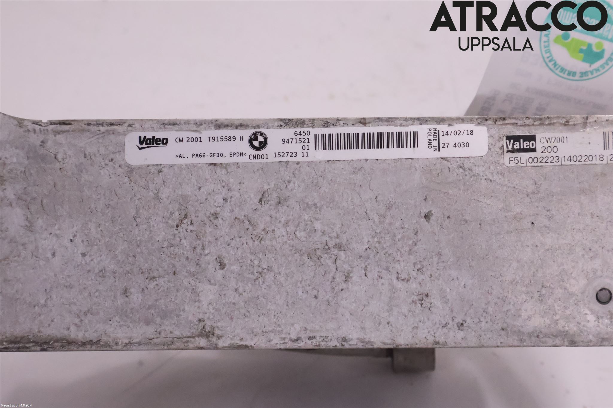BMW 3 F30/F31/F80 12-19 Varme Ac Kondenser-Kjøler
