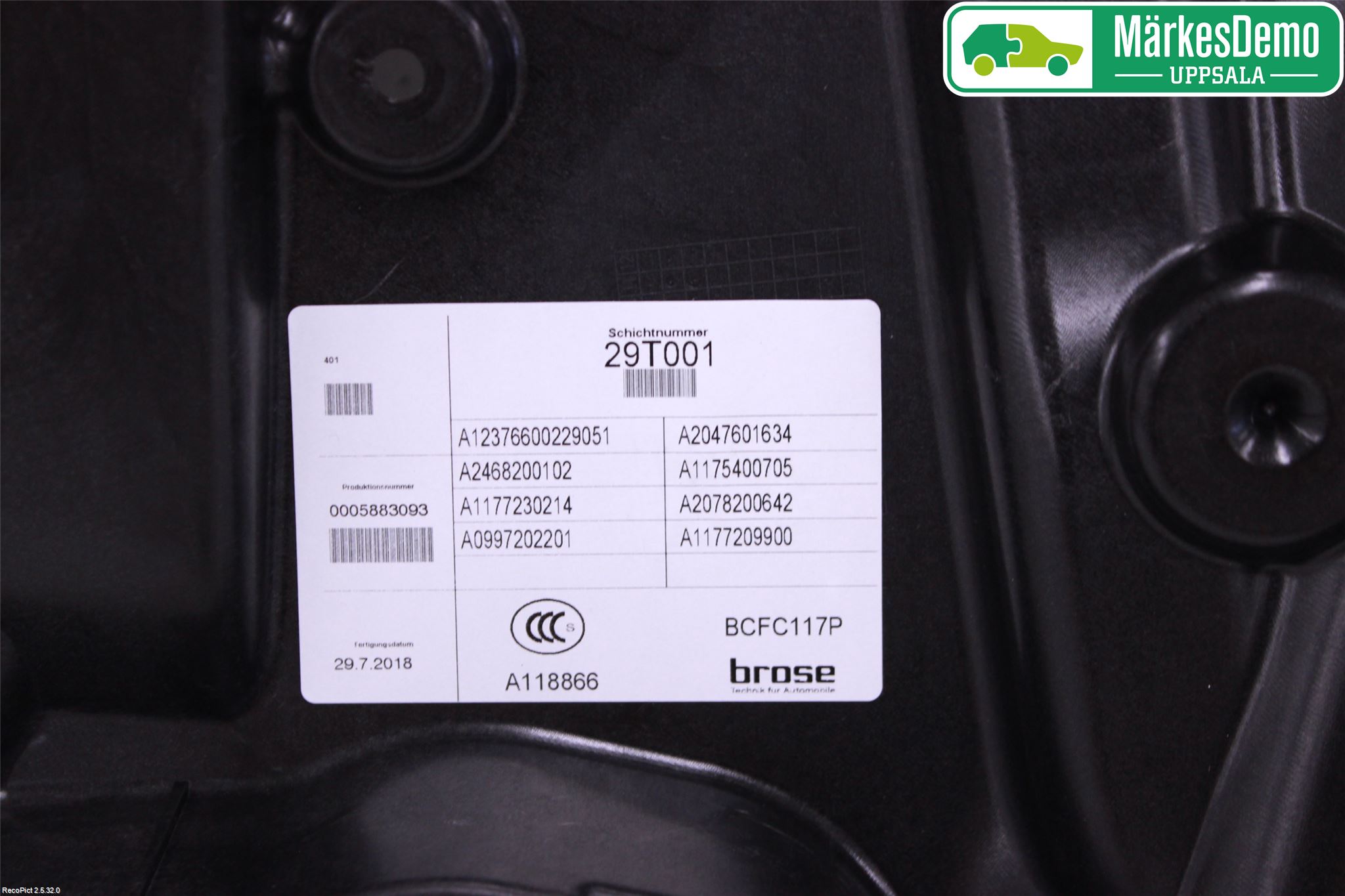 Mercedes-Benz MB CLA-KLASS (C117/X117) 13-19 Vindusheis El Komp