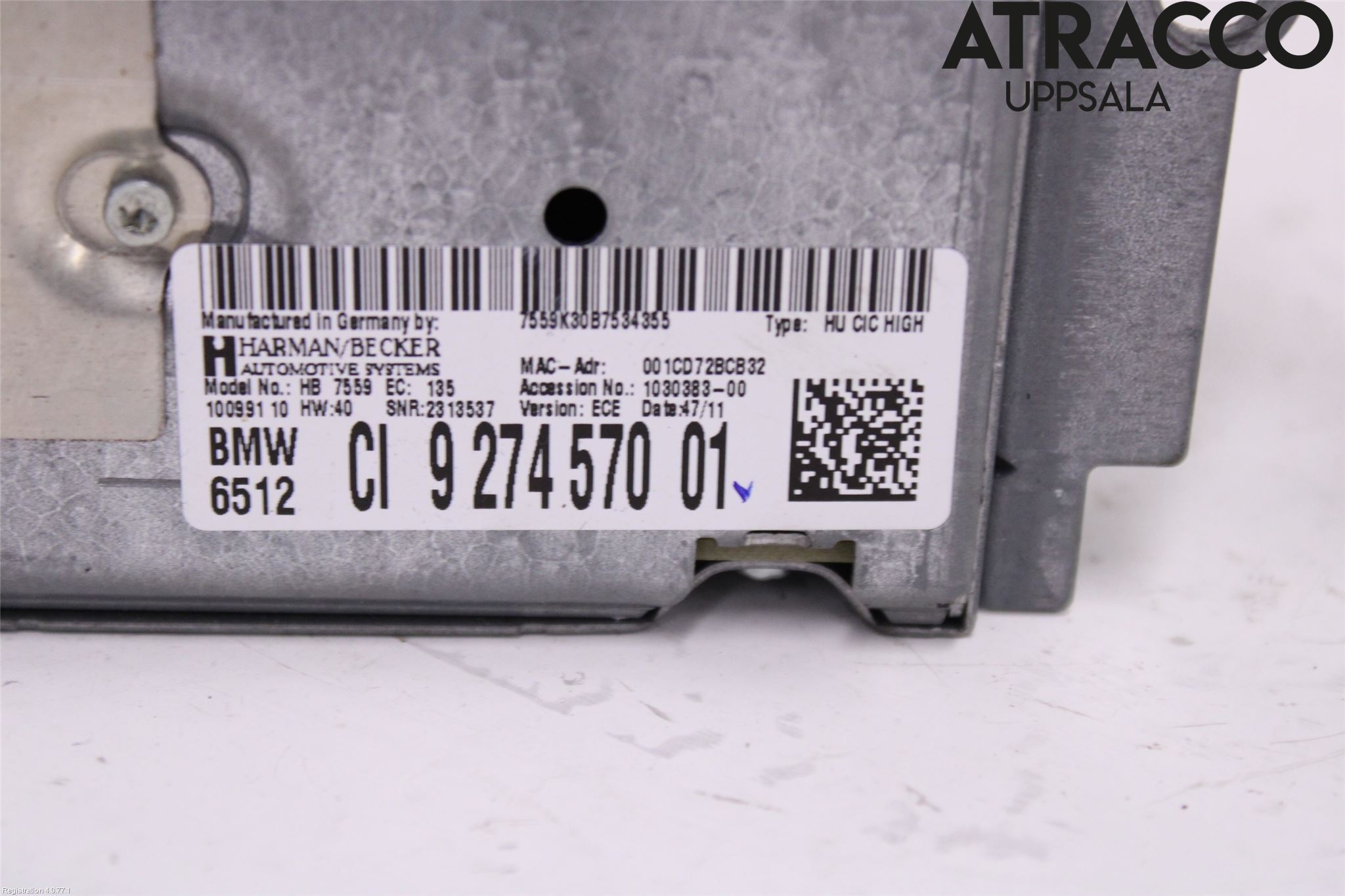 BMW 5 F10/F11/F18 09-17 Stereo Radio Med Cd