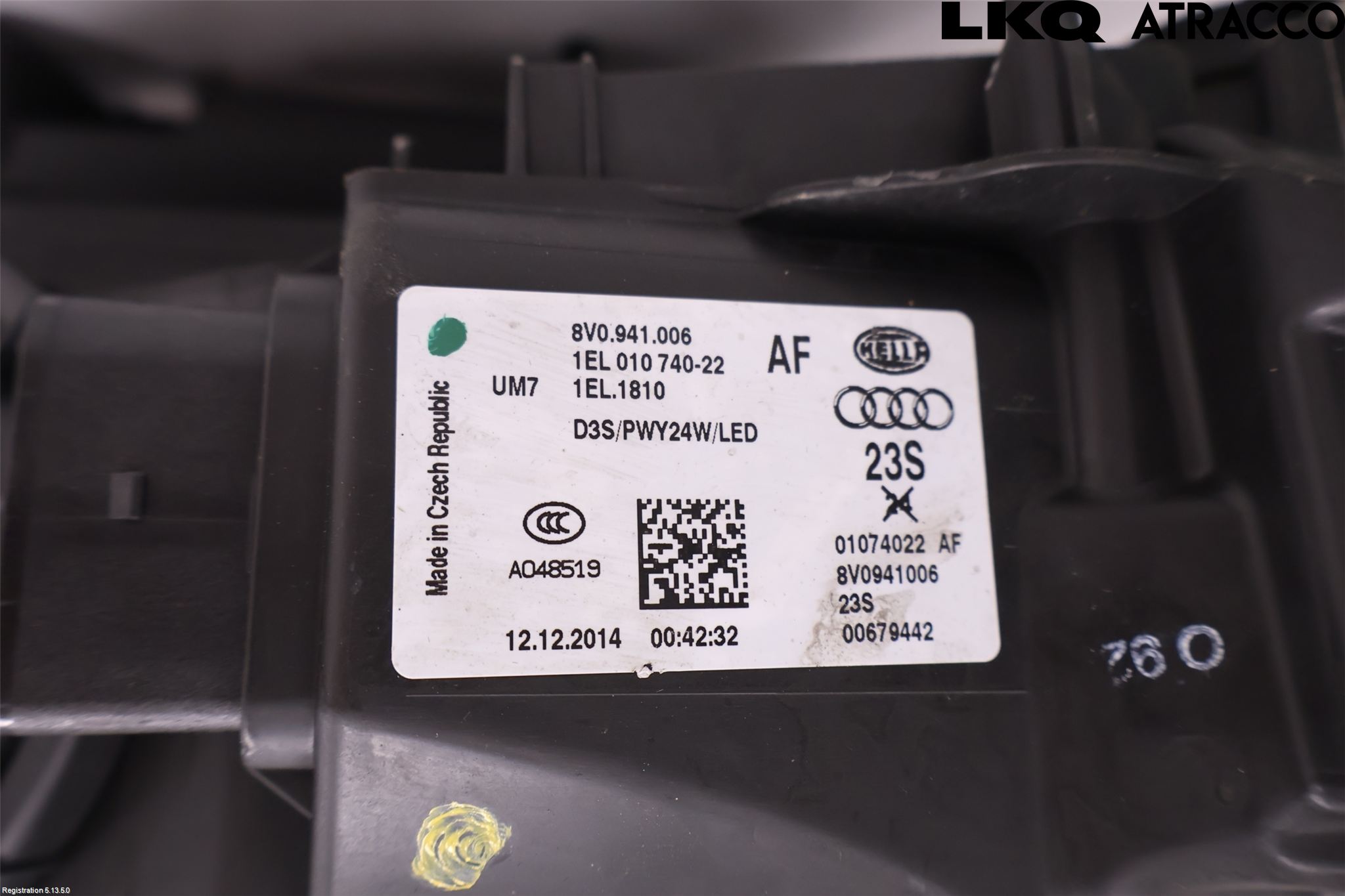 Audi A3/S3 8V 13-20 Frontlykt Høyre