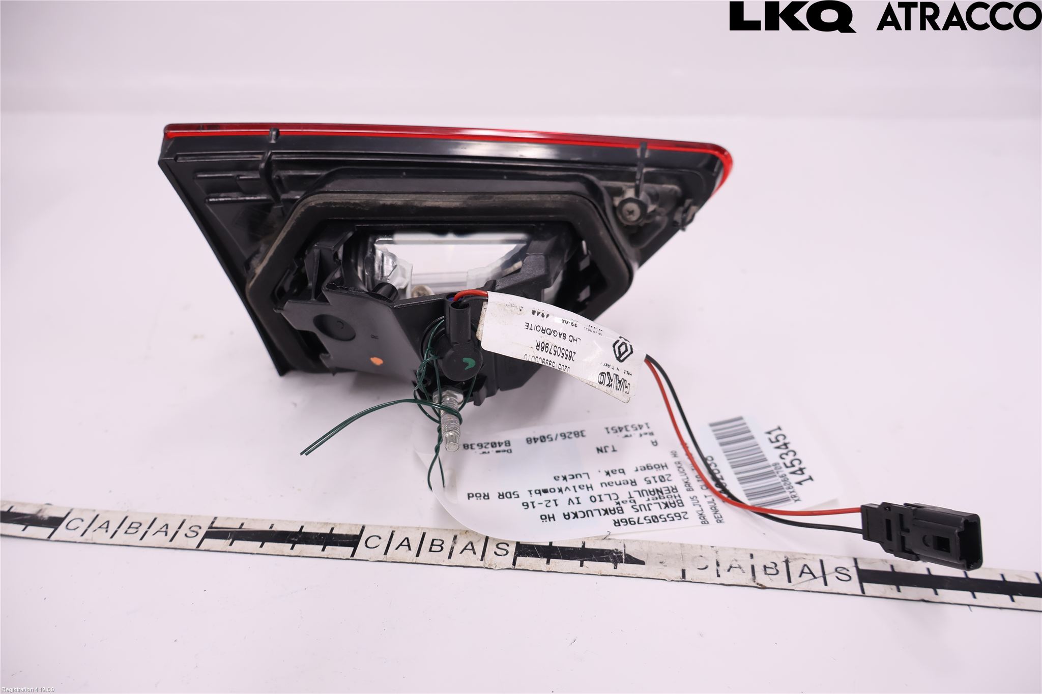 Renault CLIO IV 12-16 Baklykt Høyre  På Luke(Indre)