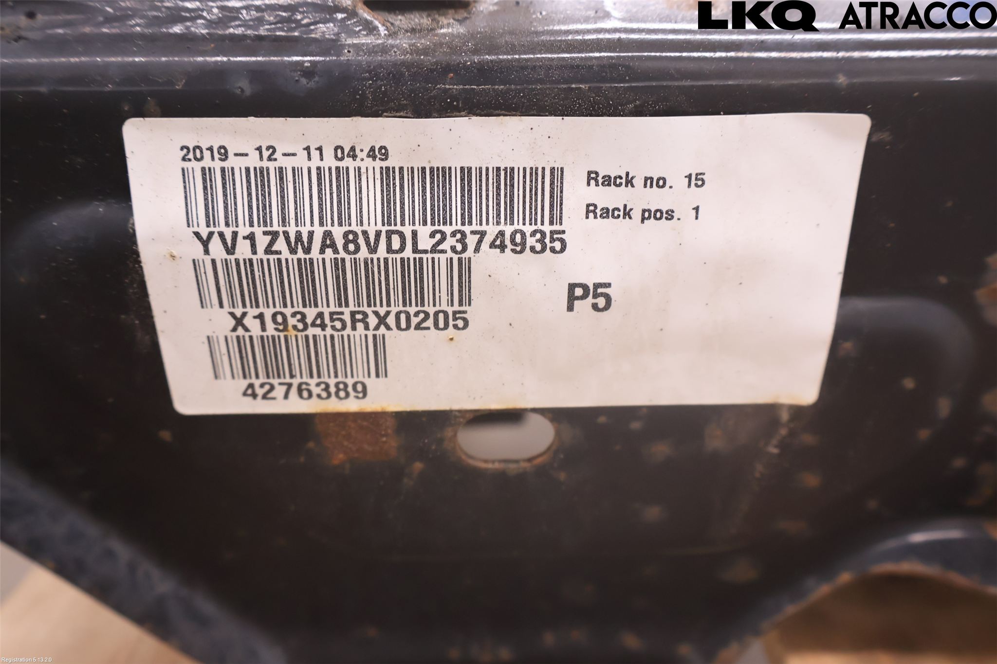 Volvo V60 19- Bakaksel Feste Travers-Ramme
