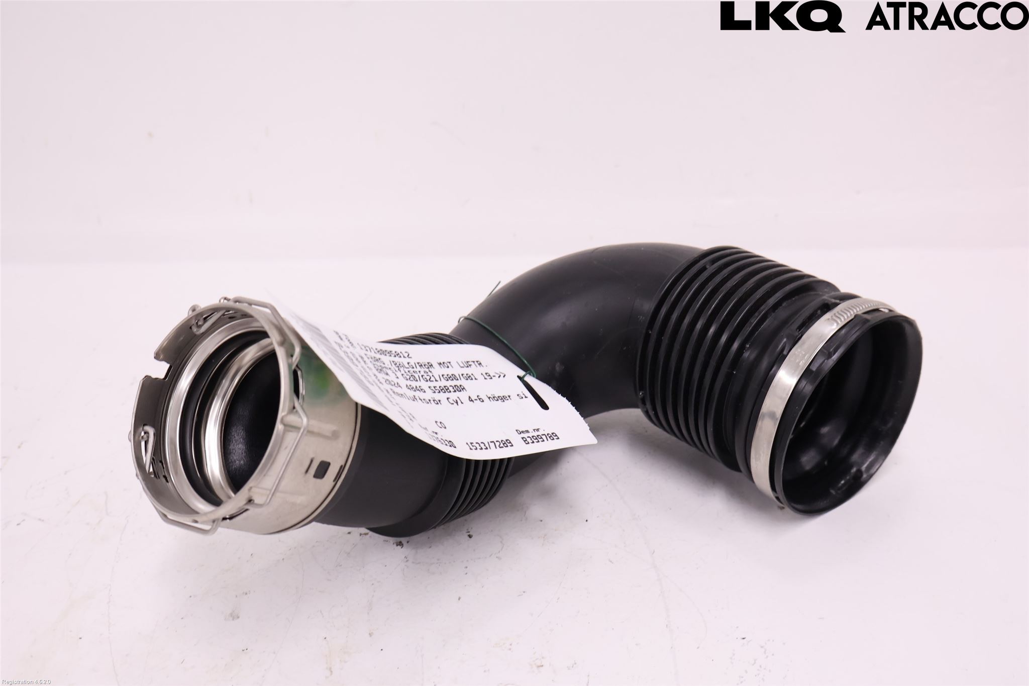BMW 3 G20/G21/G80/G81 19- Forg-Belg-Rør Mot Luftr