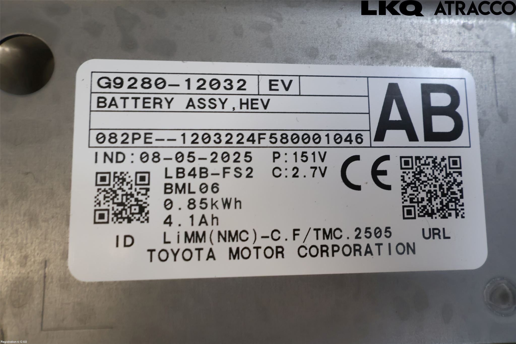 Toyota COROLLA 19- Hybrid Batteri