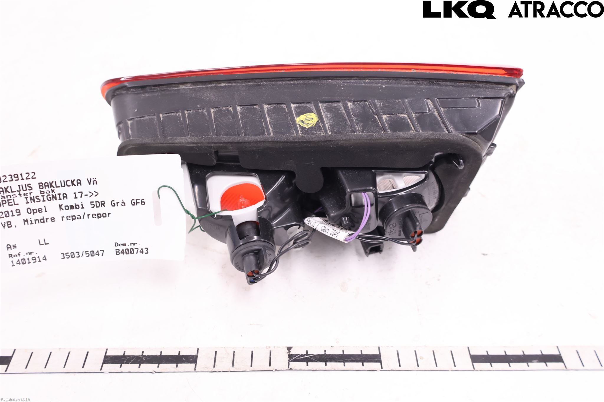 Opel INSIGNIA 17- Baklykt Venstre  På Luke(Indre