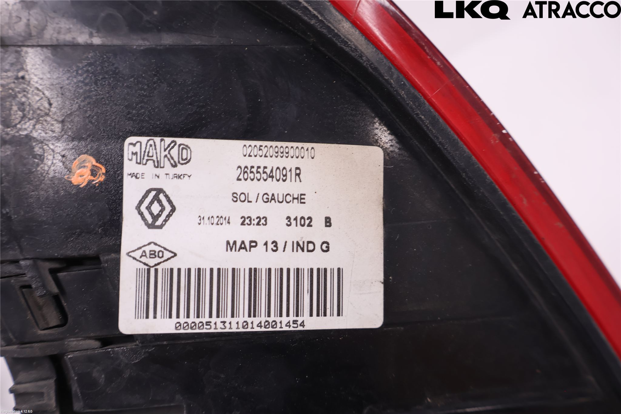 Renault CLIO IV 12-16 Baklykt Venstre