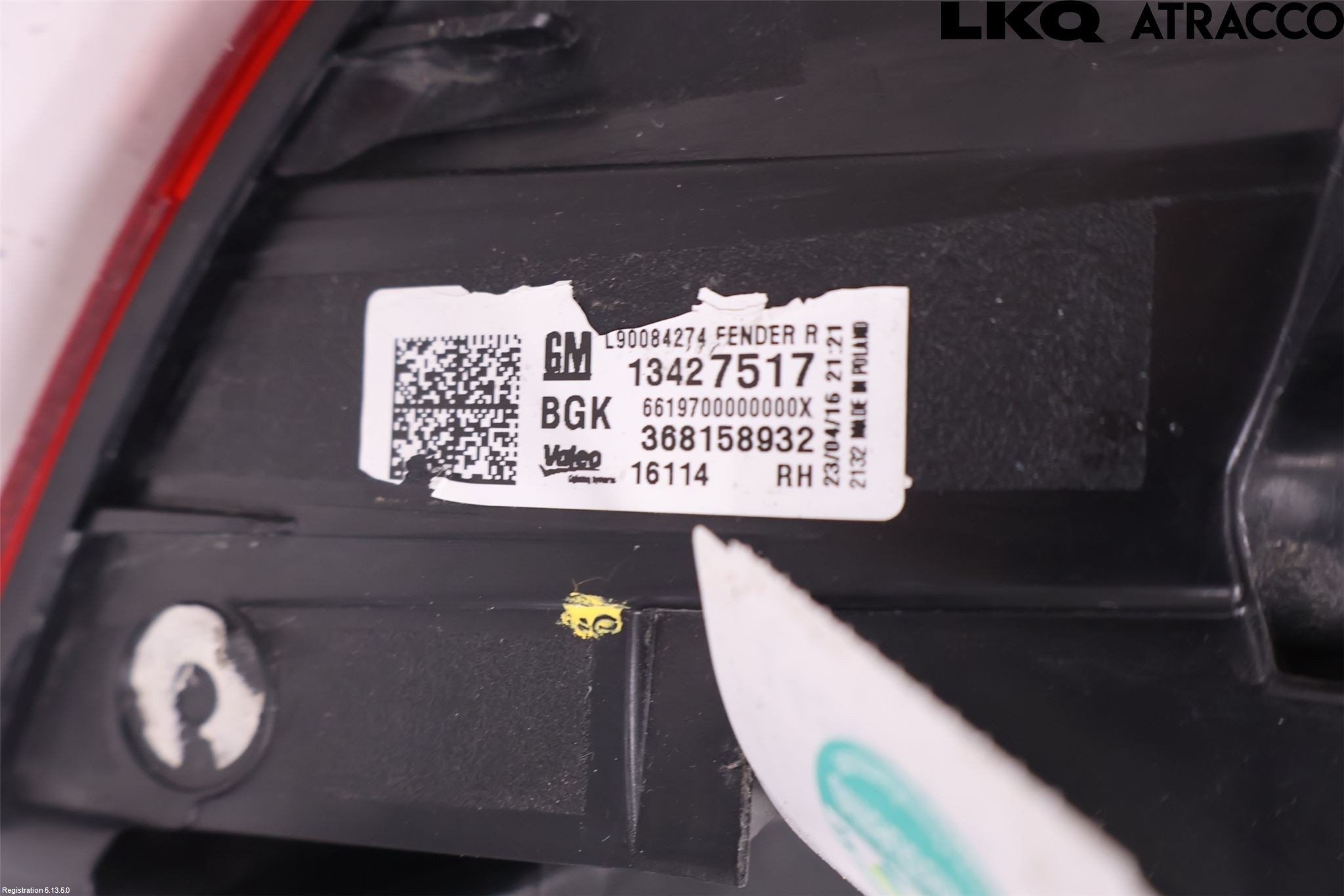Opel ASTRA K 16-22 Baklykt Høyre